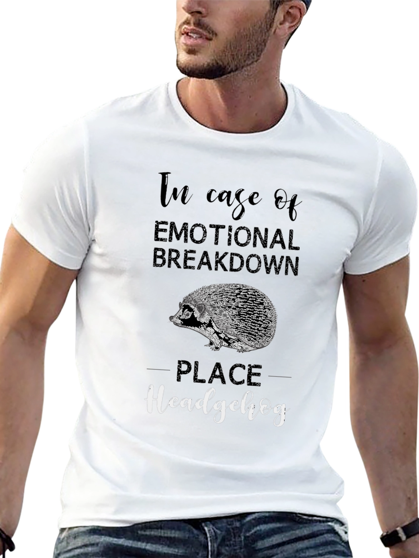 Emotional Breakdown Hedgehog Graphic T-Shirt