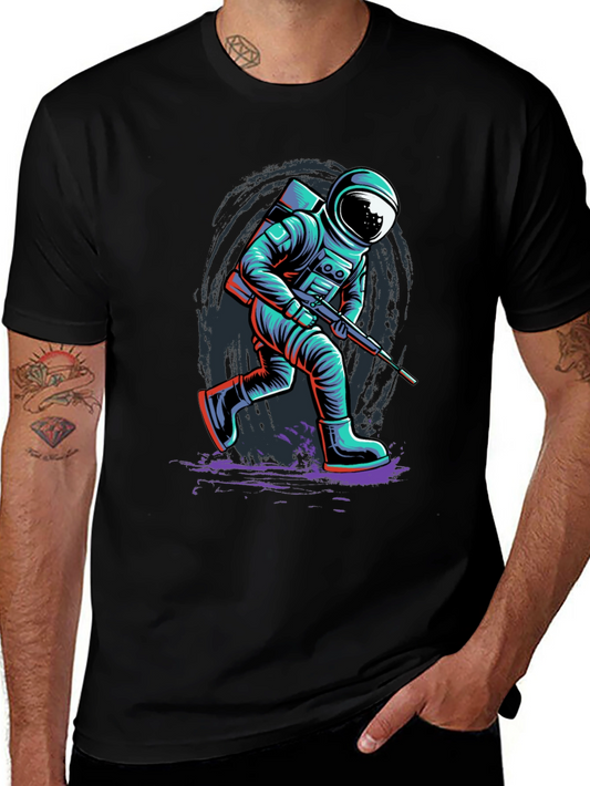 Astronaut Graphic Print T-Shirt - Sci-Fi Style