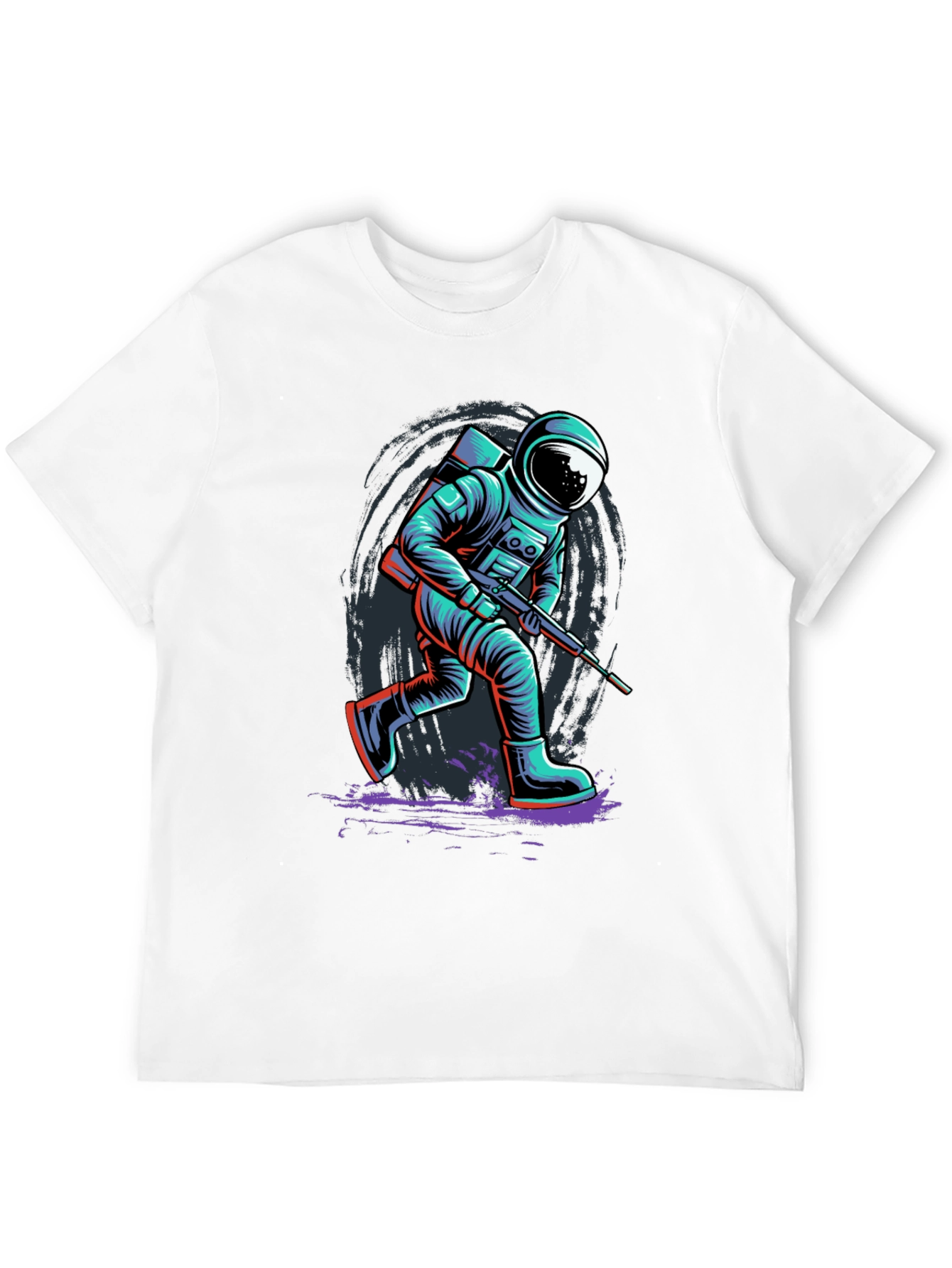 Astronaut Graphic Print T-Shirt - Sci-Fi Style
