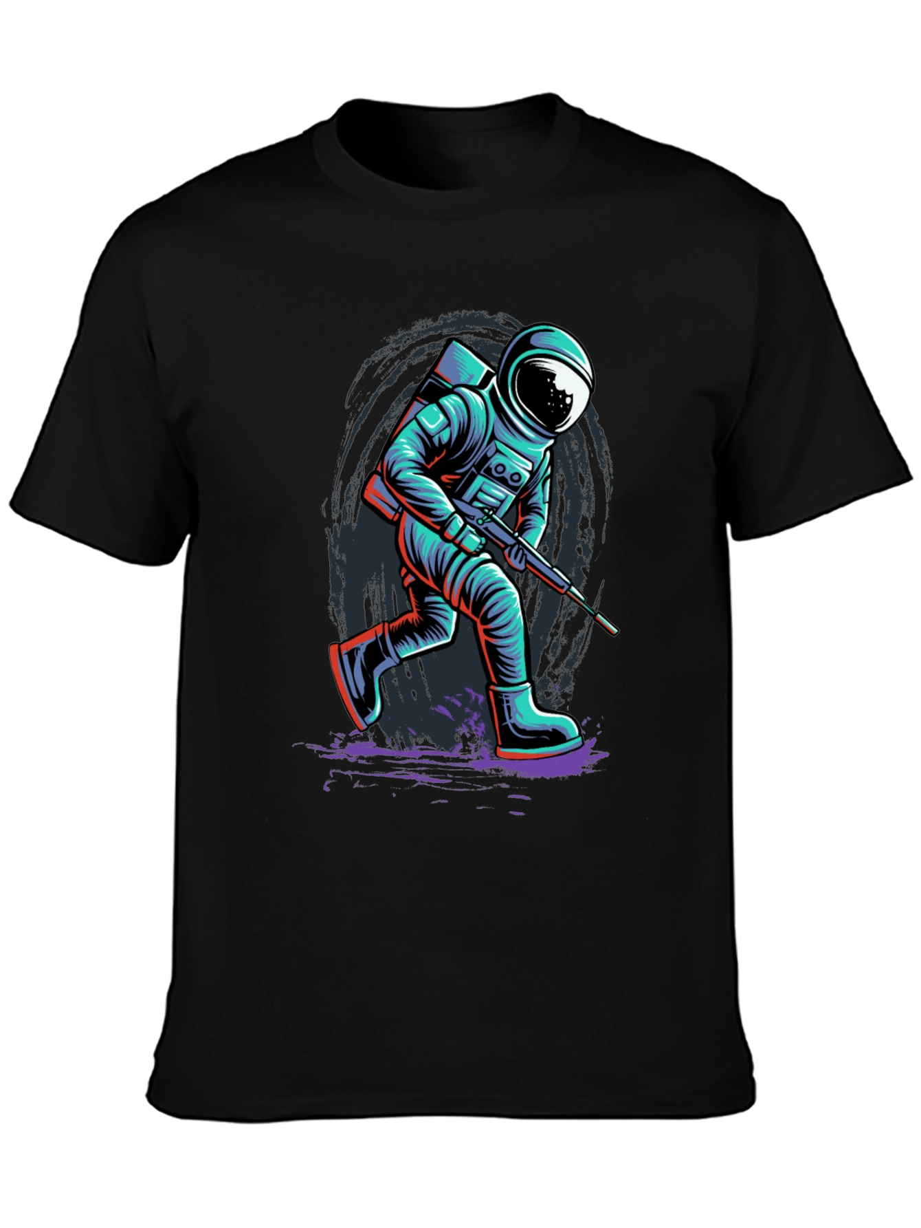 Astronaut Graphic Print T-Shirt - Sci-Fi Style