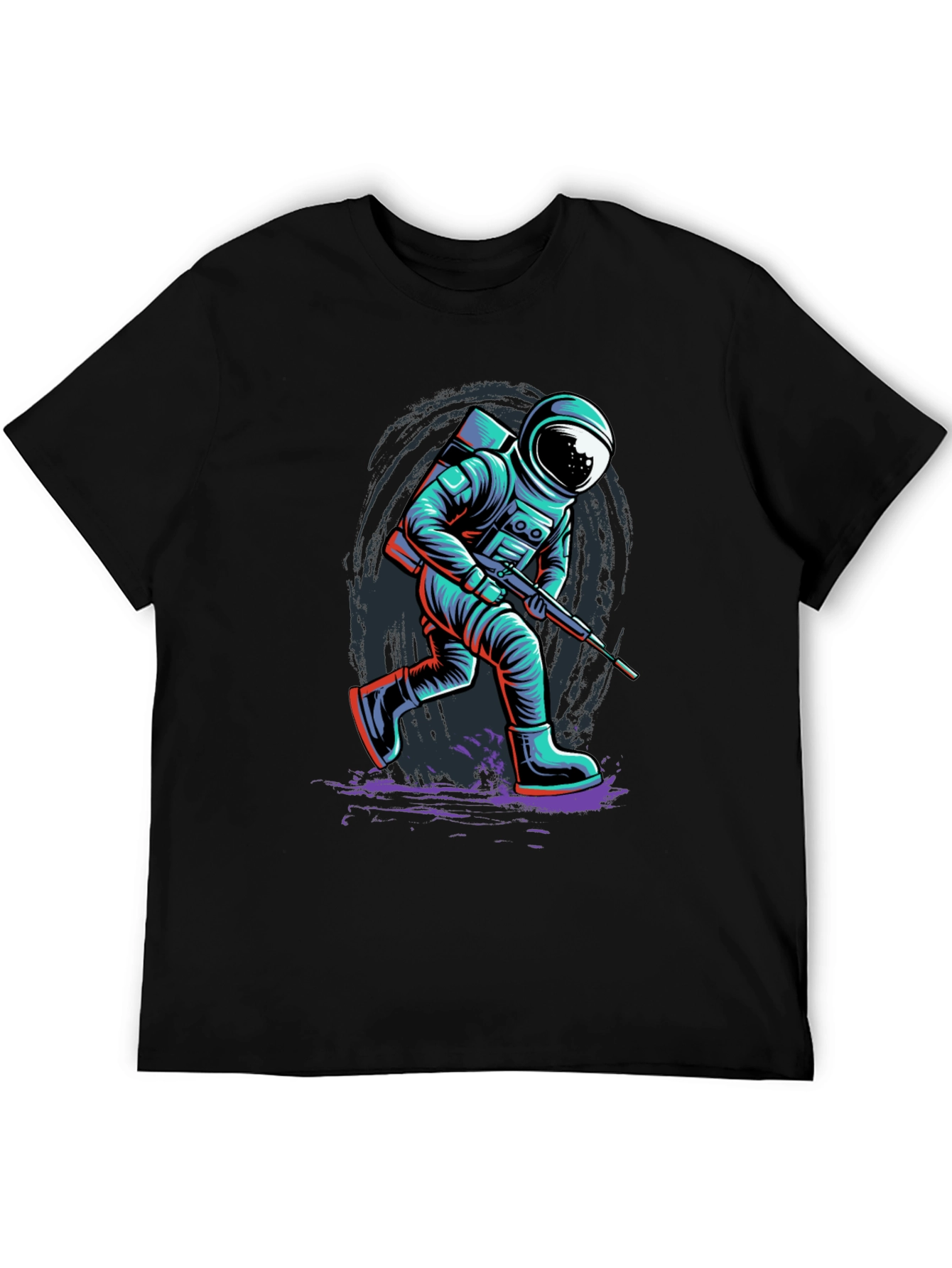 Astronaut Graphic Print T-Shirt - Sci-Fi Style
