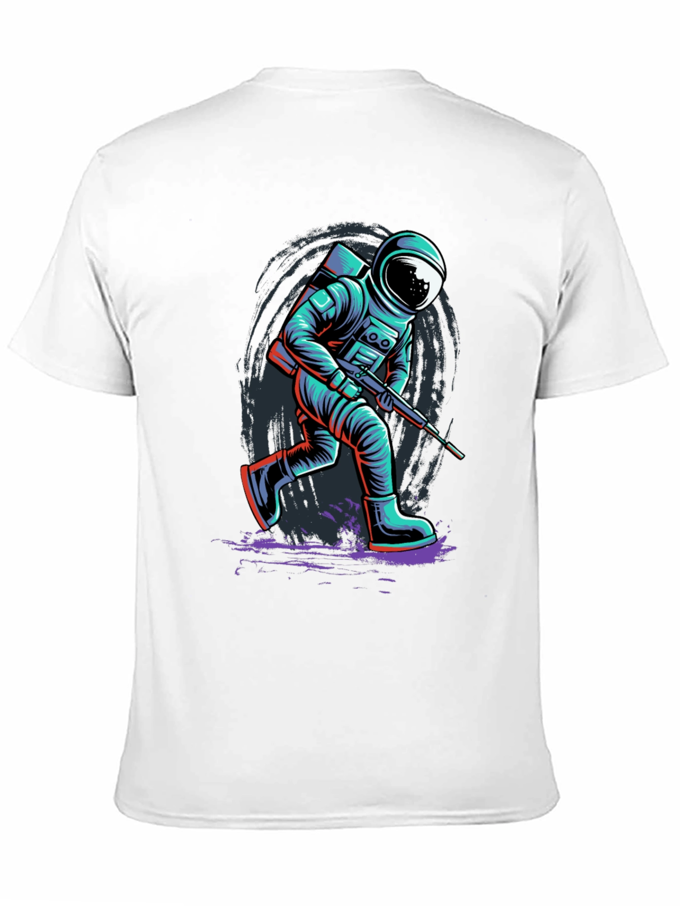 Astronaut Graphic Print T-Shirt - Sci-Fi Style