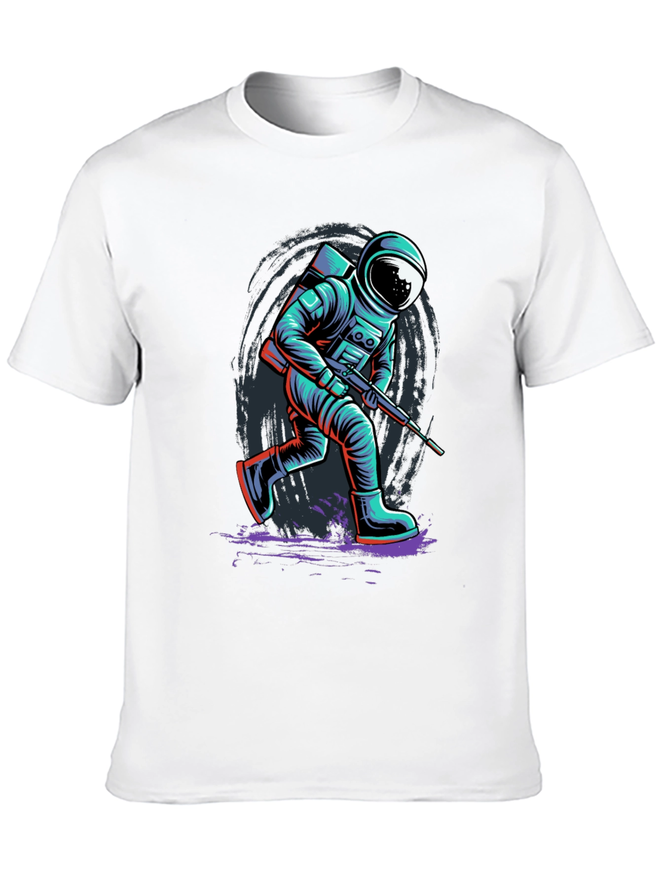 Astronaut Graphic Print T-Shirt - Sci-Fi Style