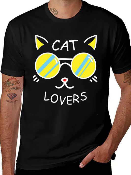 Cat Lovers Black Graphic Tee