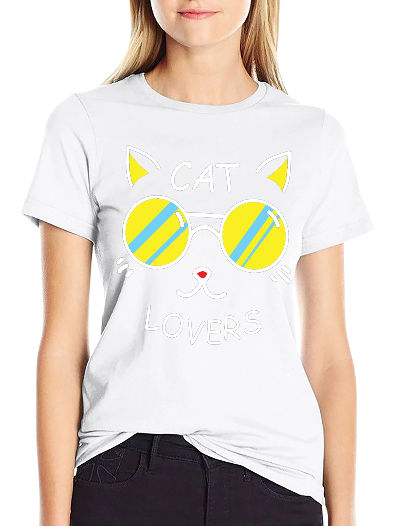 Cat Lovers Black Graphic Tee