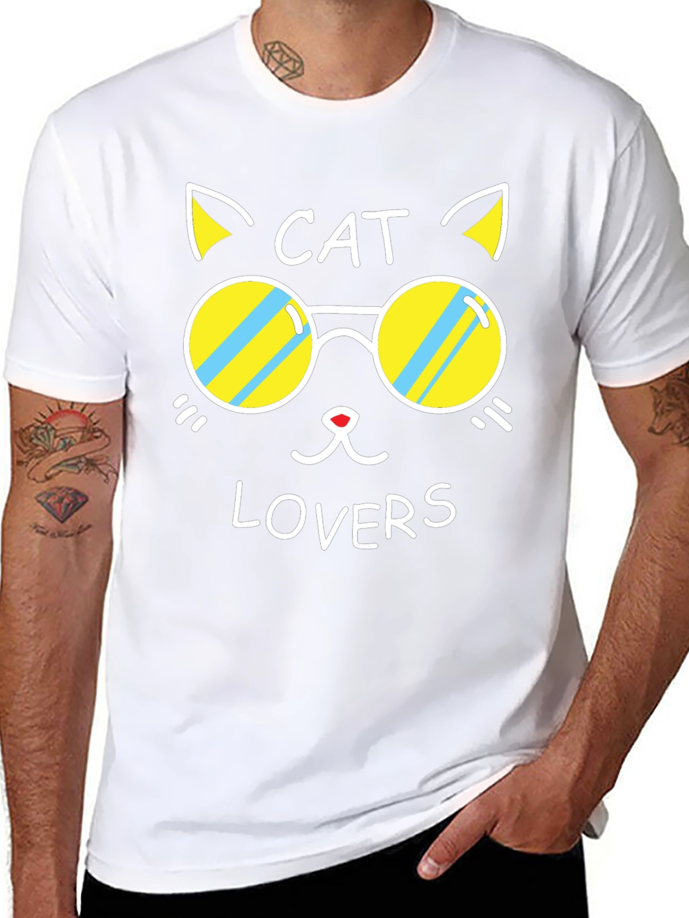 Cat Lovers Black Graphic Tee
