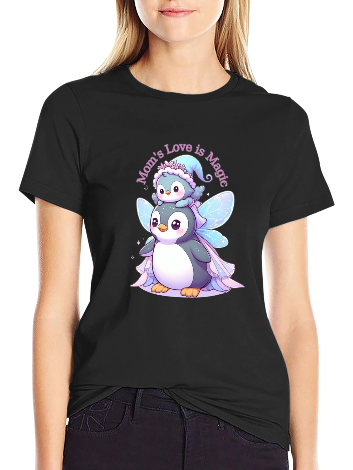 Moms Love is Magic Penguin T-Shirt