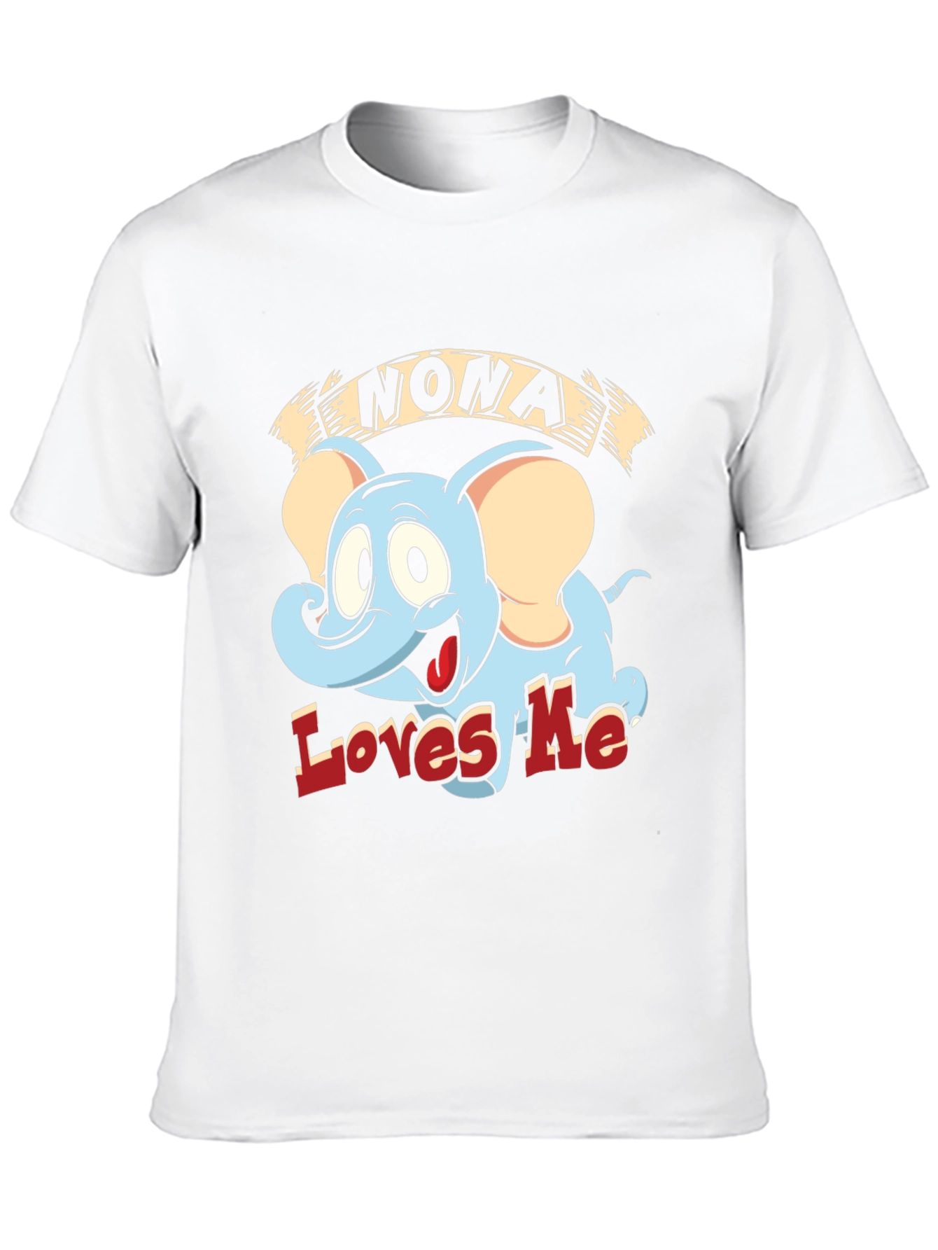 Nona Loves Me Elephant Cartoon Black T-Shirt