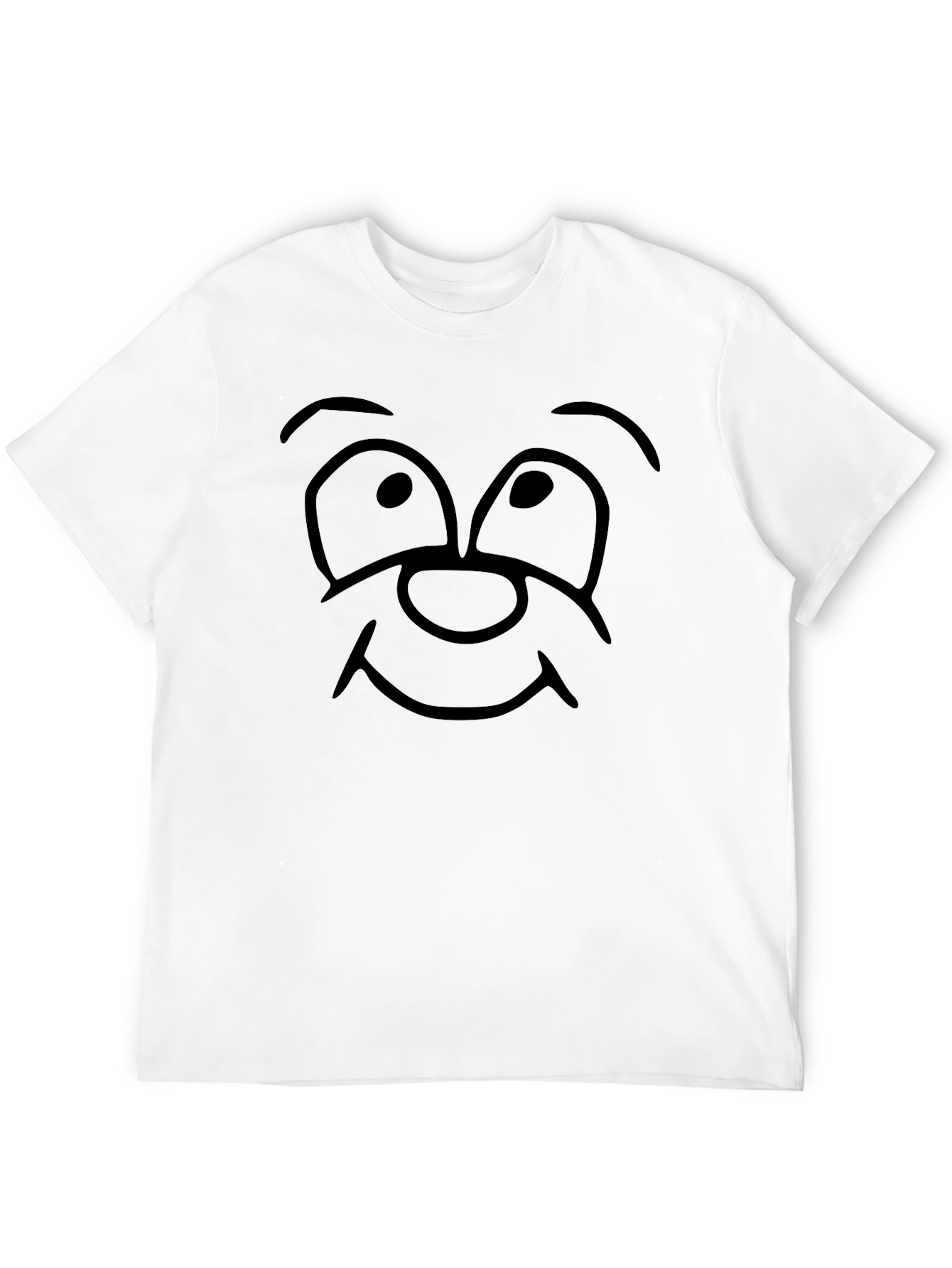 Cartoon Face Graphic Black T-Shirt