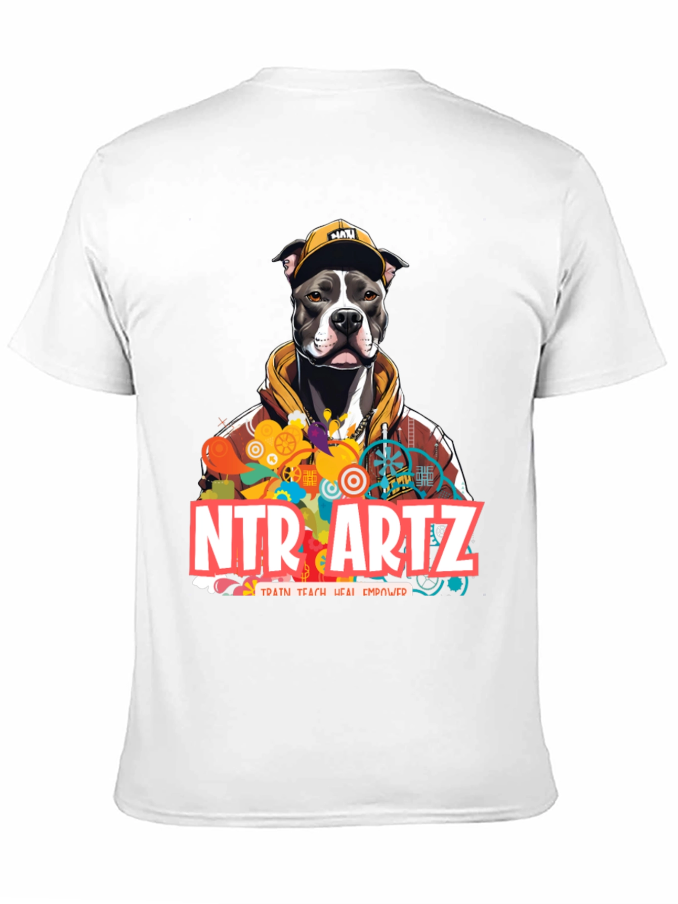 NTR Artz Dog Graphic Black T-Shirt