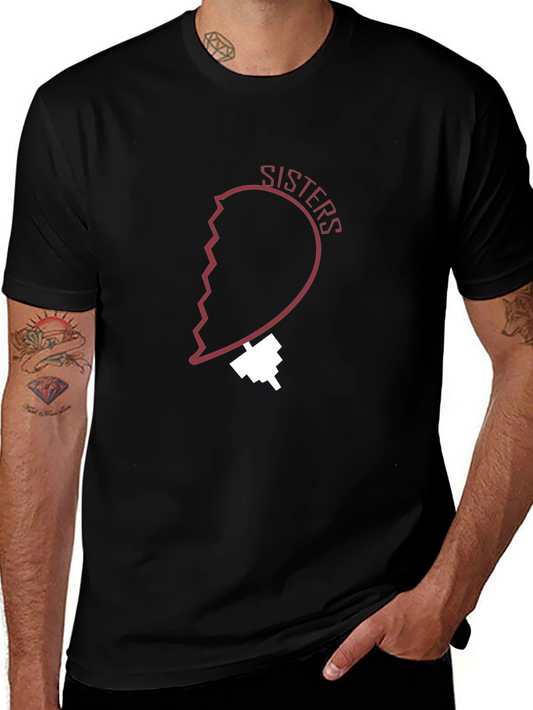 Sisters Heart Graphic Tee - Black