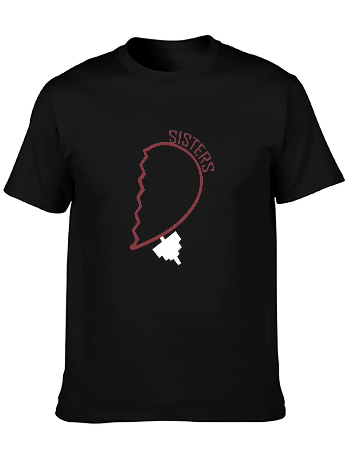 Sisters Heart Graphic Tee - Black