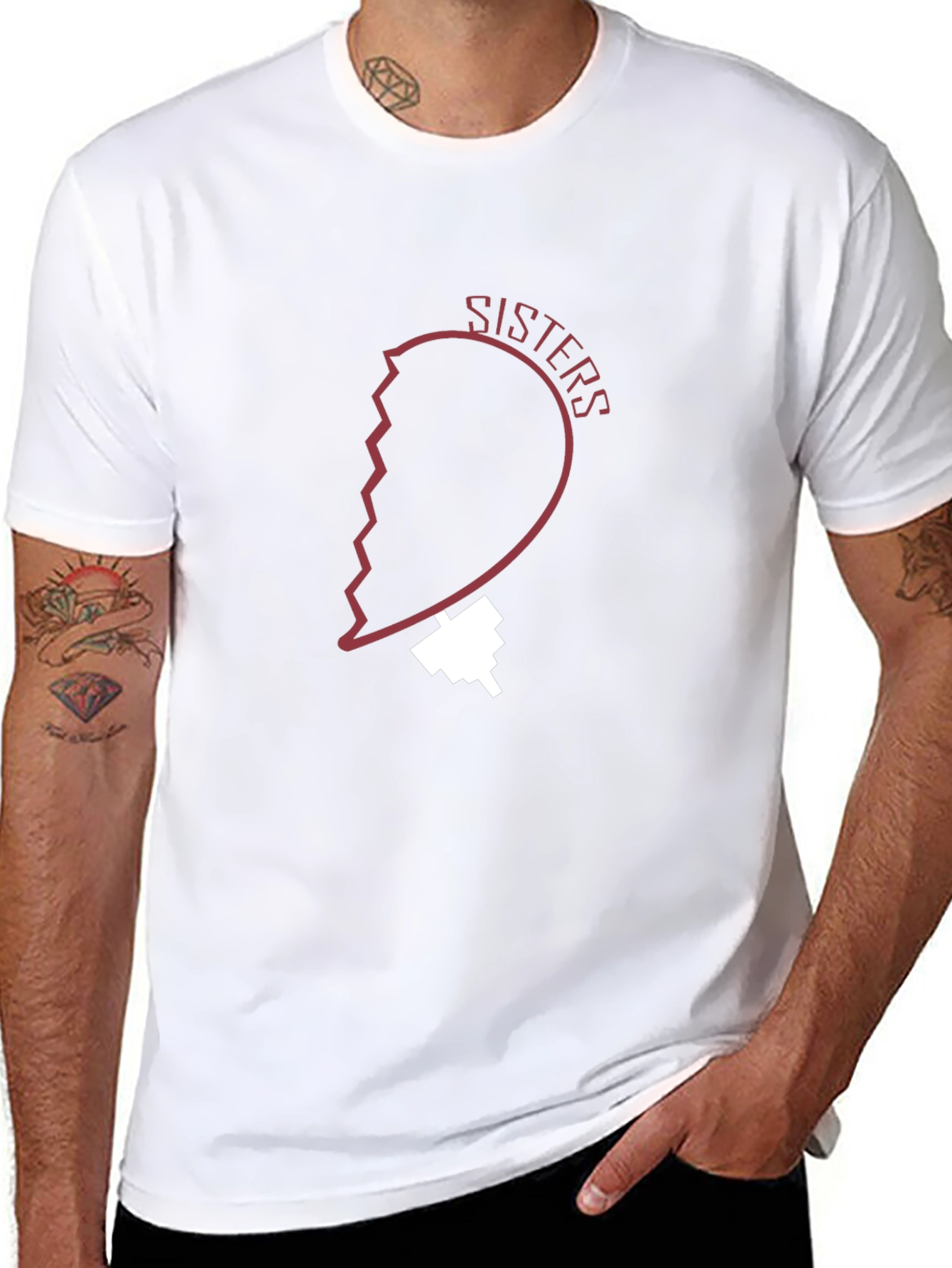 Sisters Heart Graphic Tee - Black