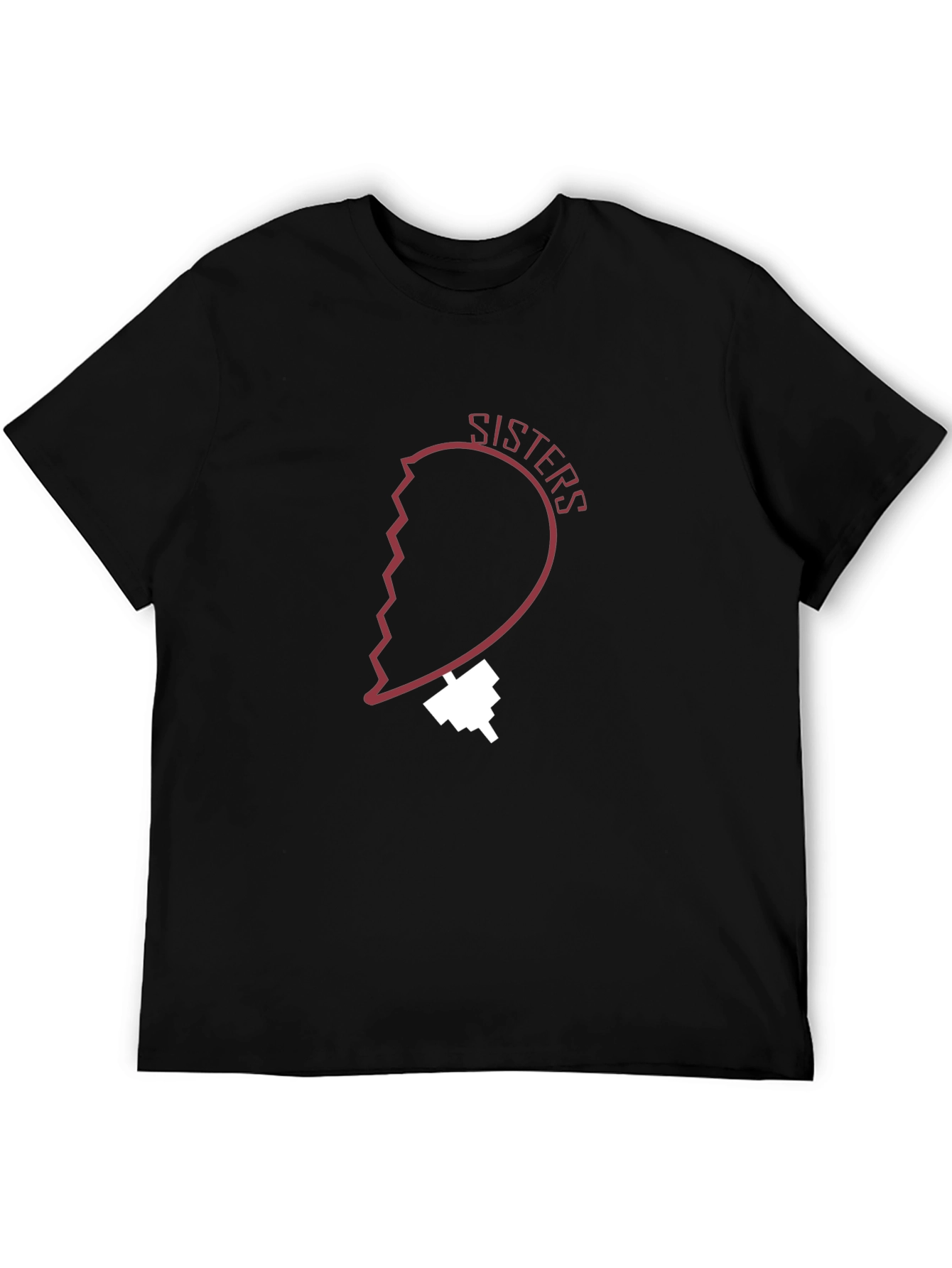 Sisters Heart Graphic Tee - Black