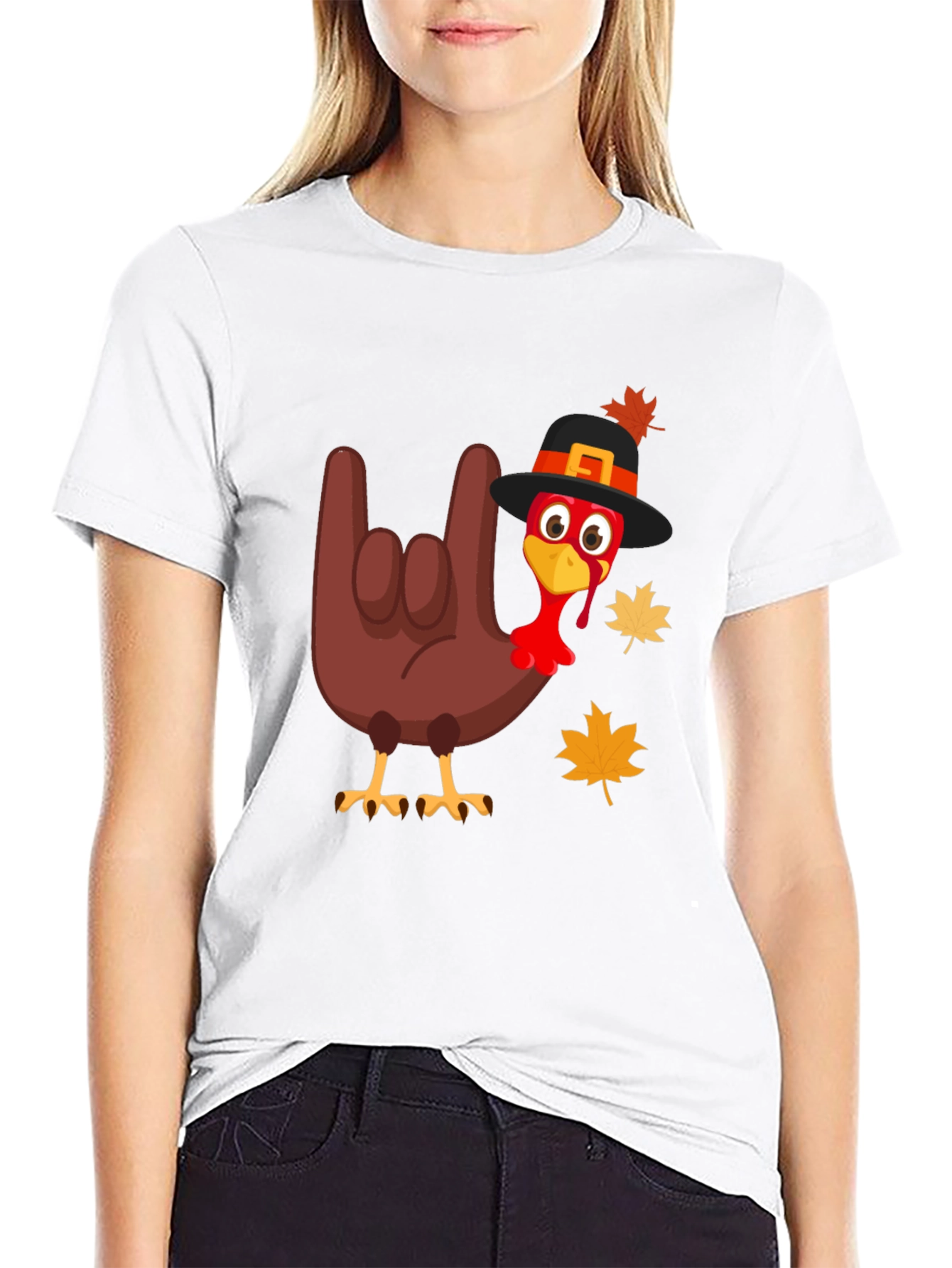Thanksgiving Turkey Rock On Graphic Tee