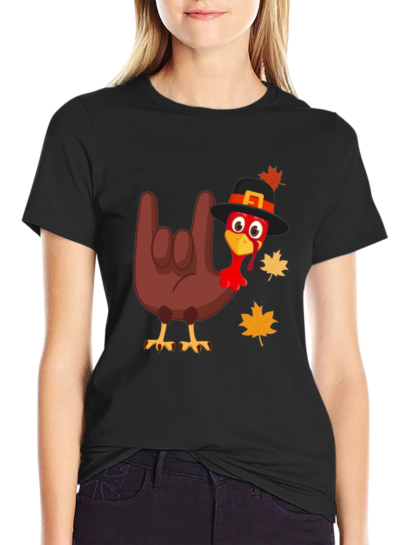 Thanksgiving Turkey Rock On Graphic Tee