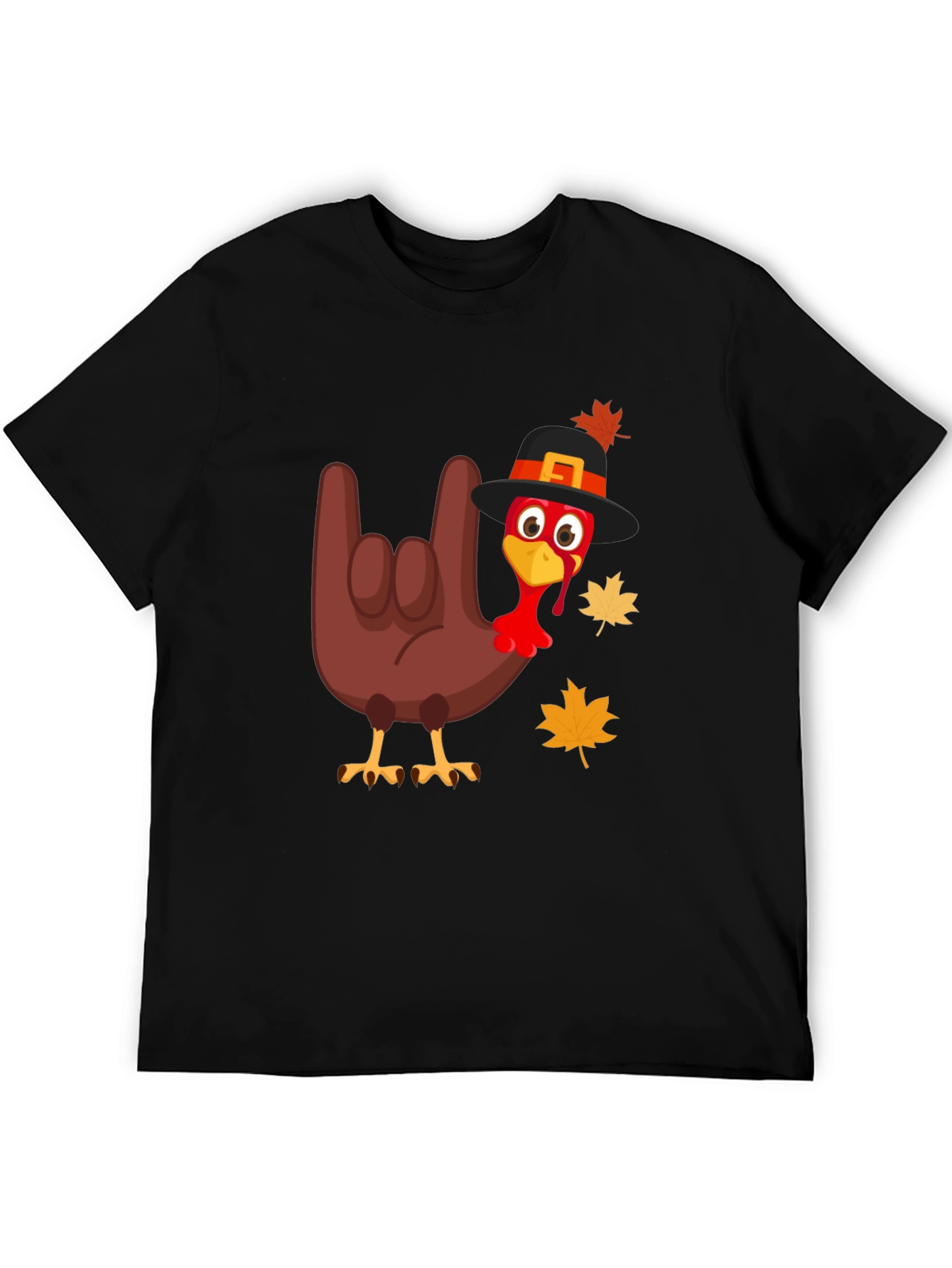 Thanksgiving Turkey Rock On Graphic Tee