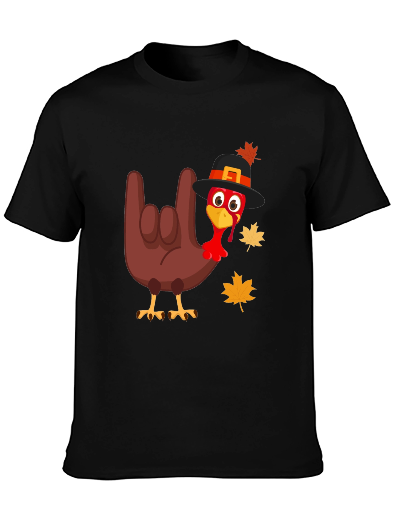 Thanksgiving Turkey Rock On Graphic Tee