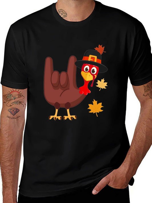 Thanksgiving Turkey Rock On Graphic Tee