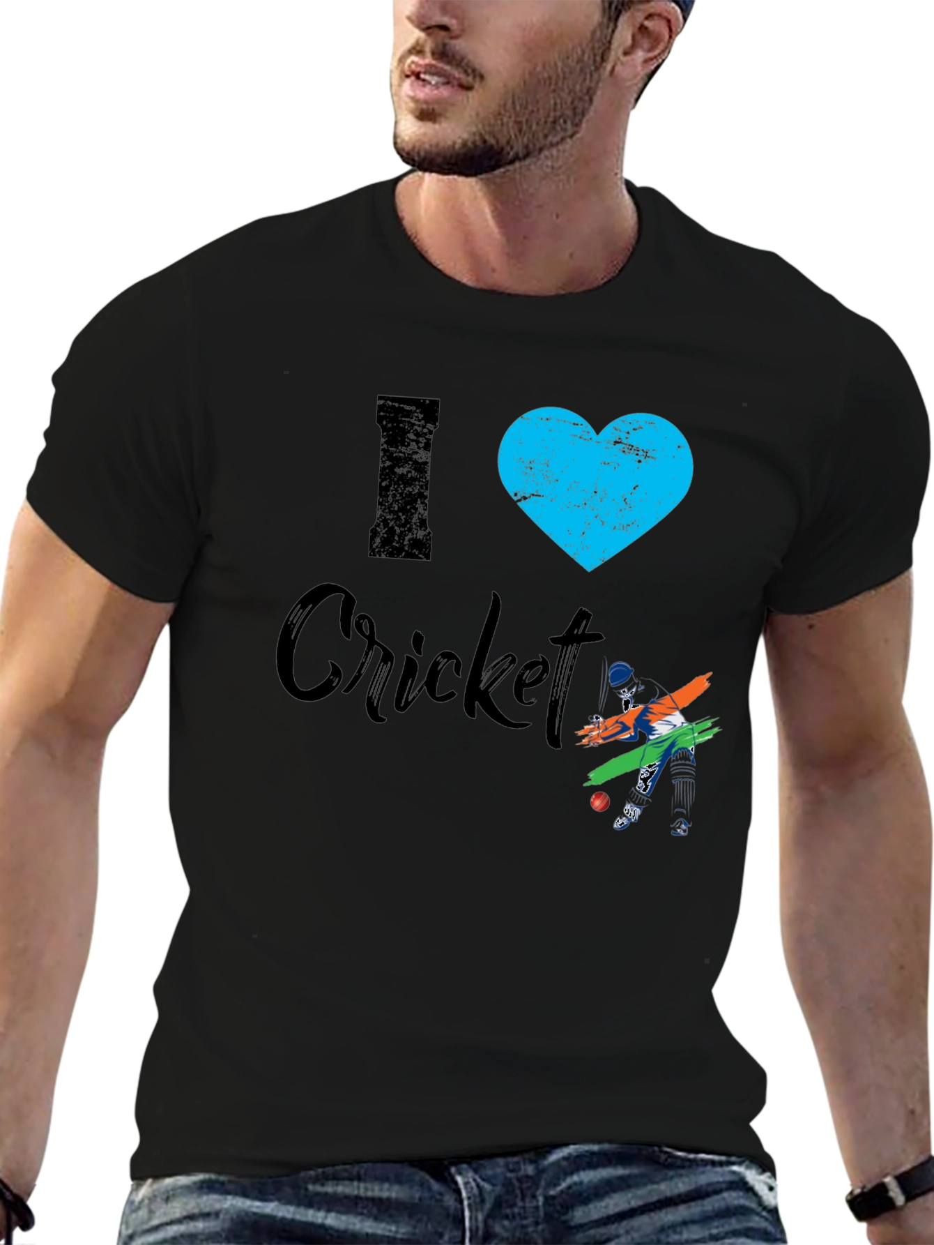 I Heart Cricket Black T-Shirt