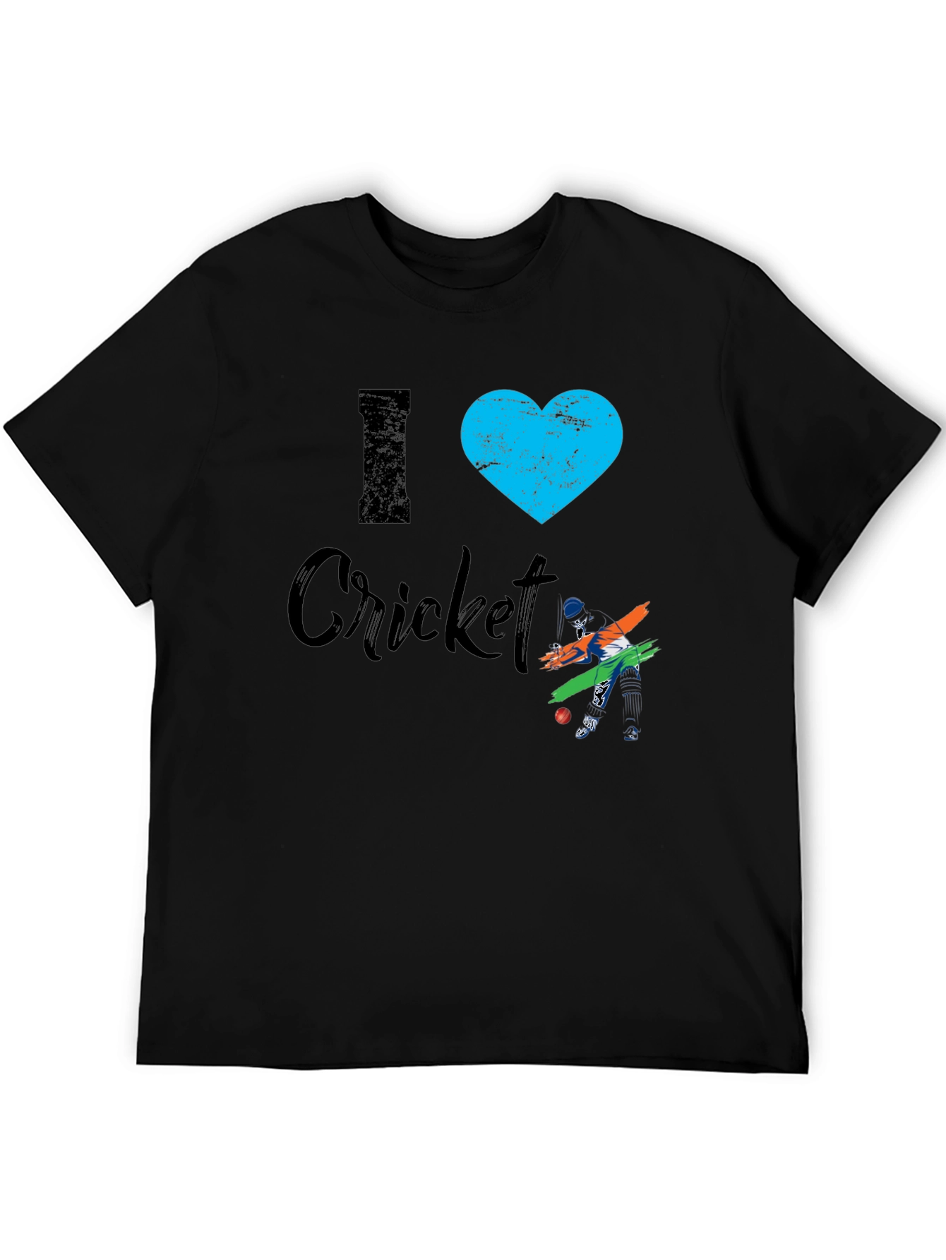 I Heart Cricket Black T-Shirt