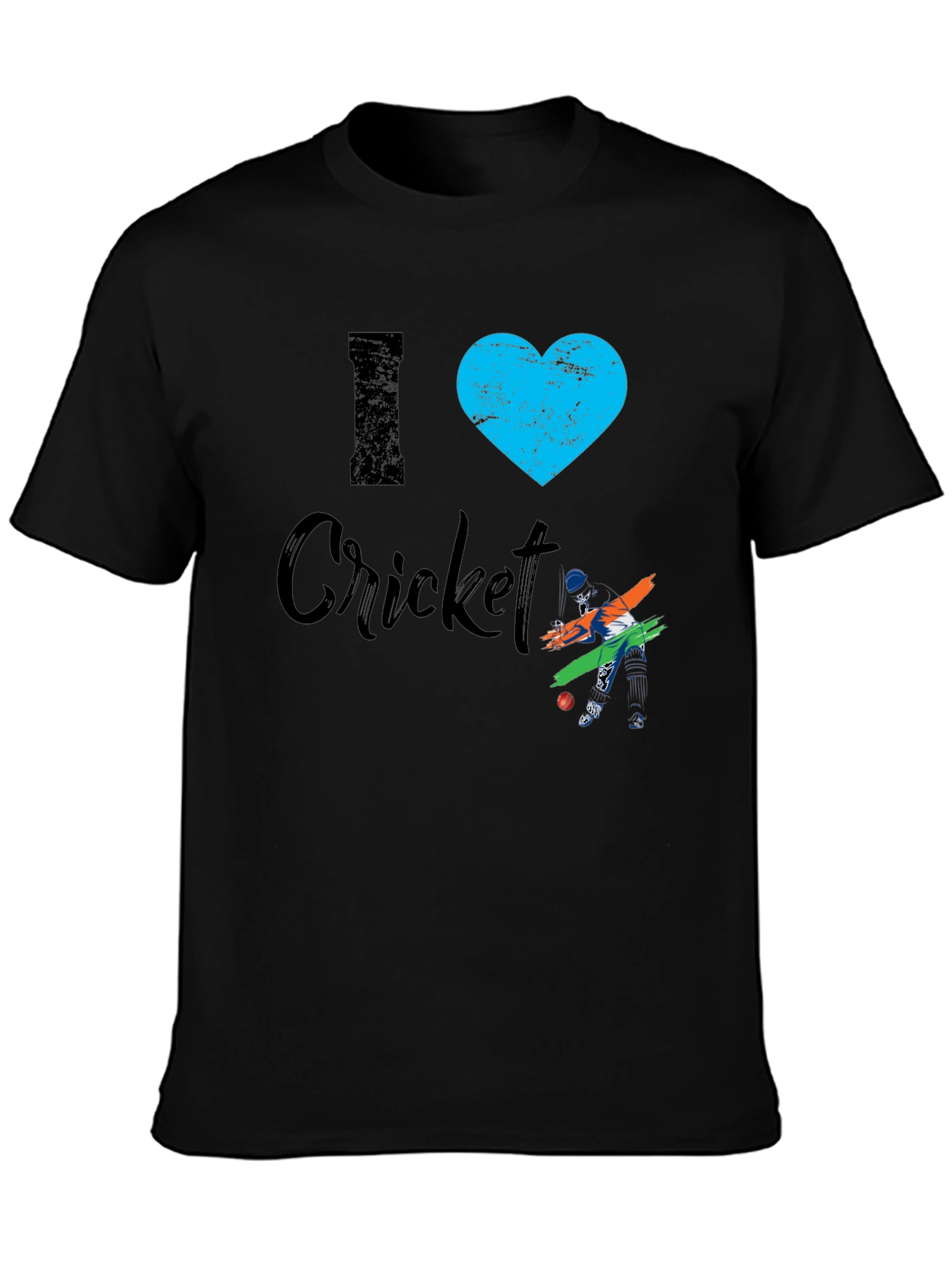 I Heart Cricket Black T-Shirt