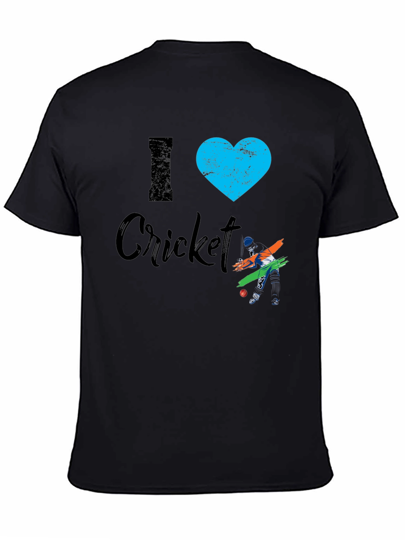 I Heart Cricket Black T-Shirt