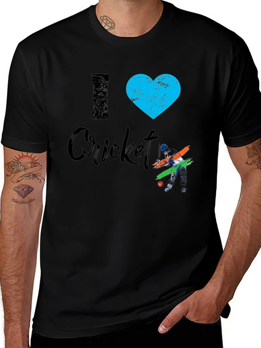 I Heart Cricket Black T-Shirt