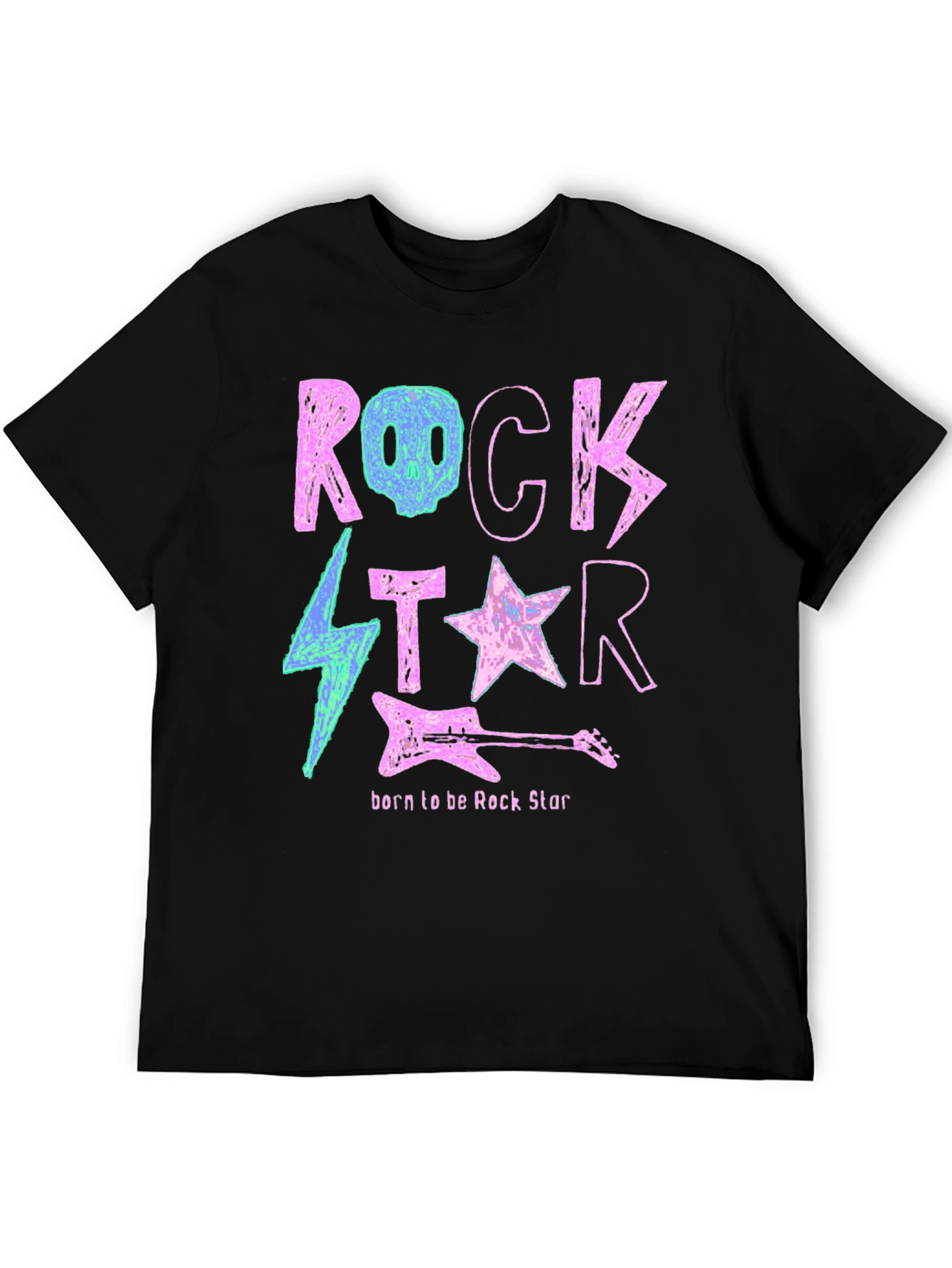 Rock Star Graphic Print Crew Neck T-Shirt