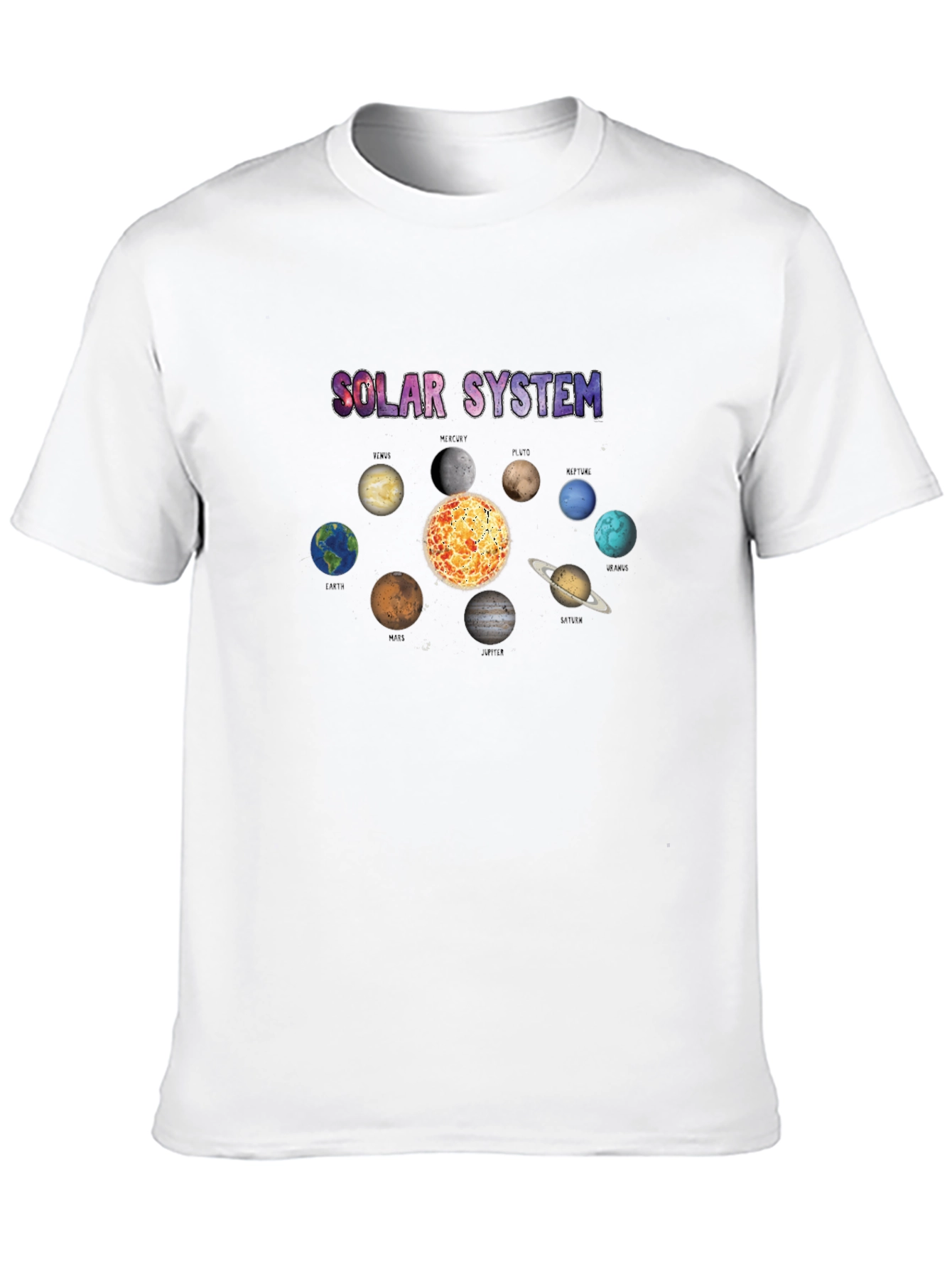 Solar System Planets Graphic Black T-Shirt