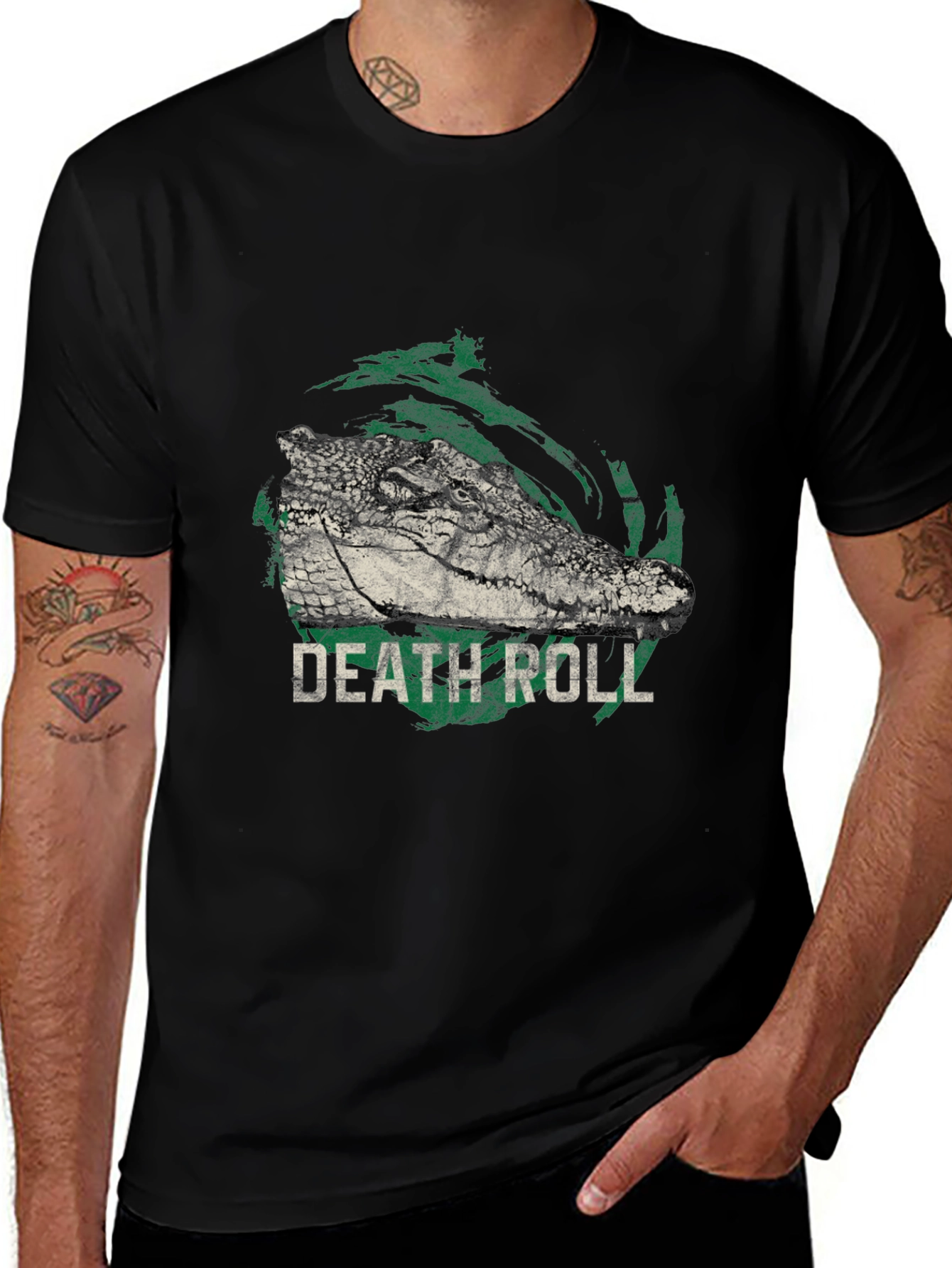 Death Roll Alligator Graphic Print T-Shirt