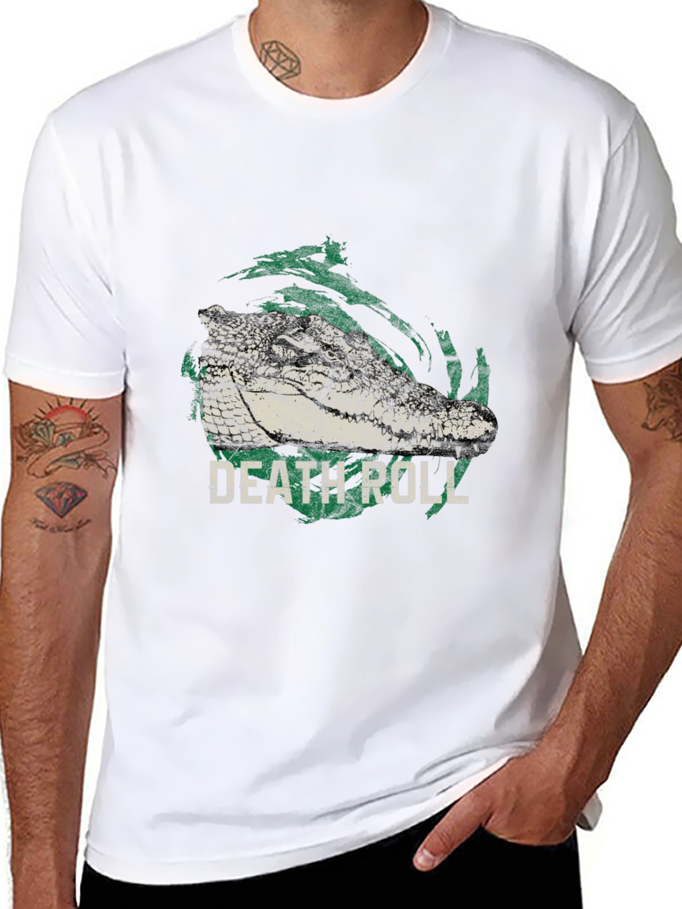 Death Roll Alligator Graphic Print T-Shirt
