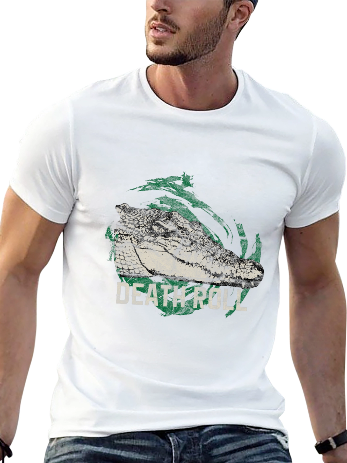 Death Roll Alligator Graphic Print T-Shirt