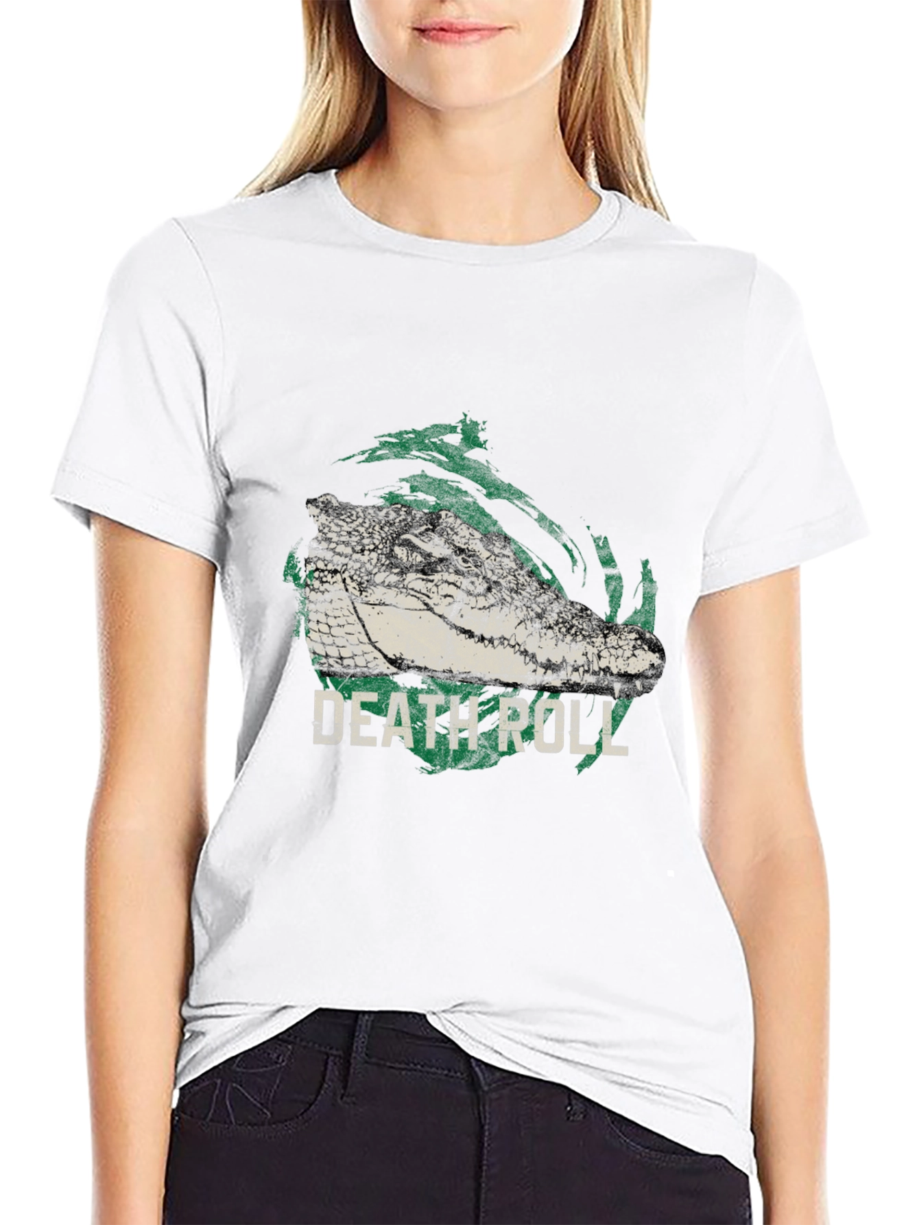 Death Roll Alligator Graphic Print T-Shirt