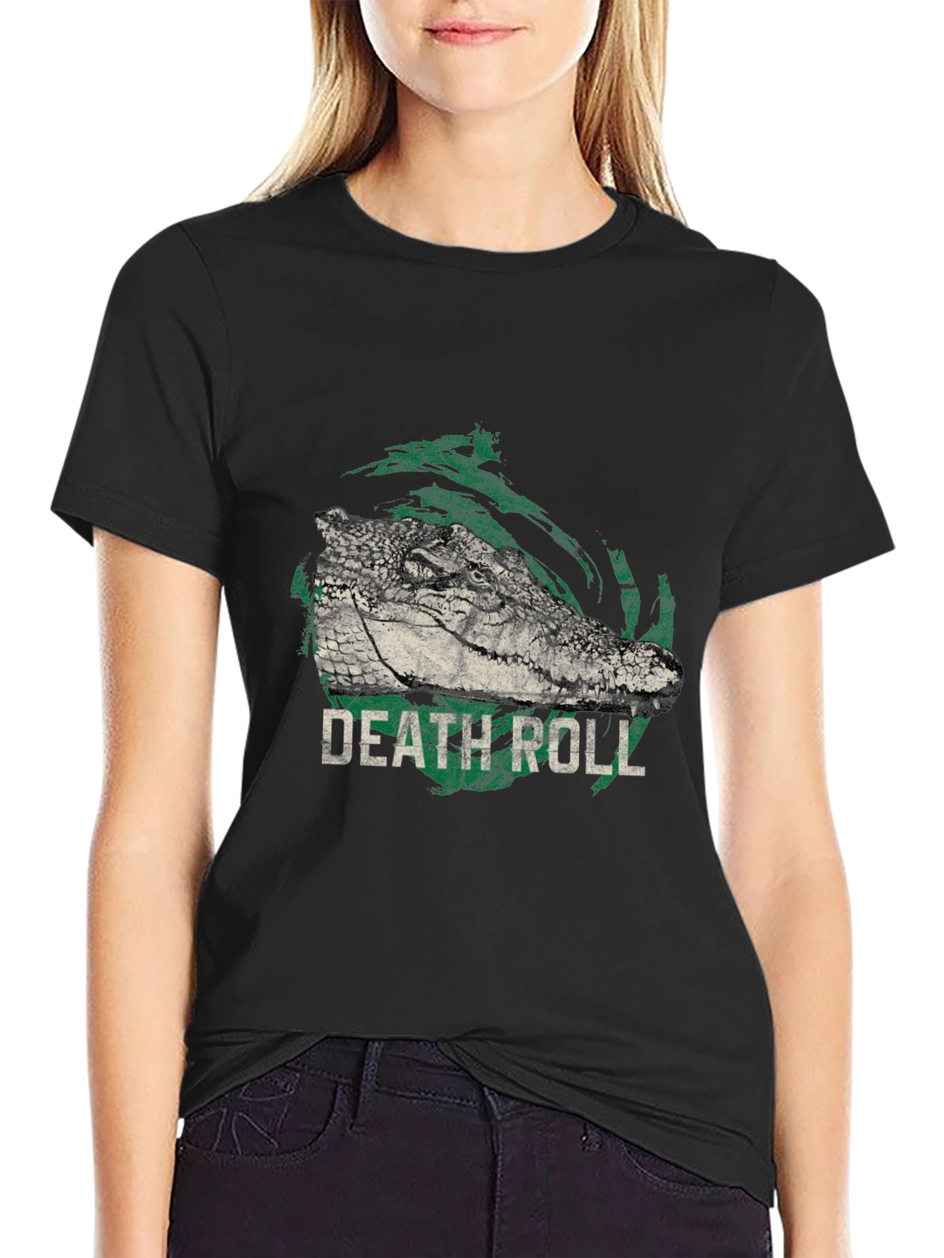 Death Roll Alligator Graphic Print T-Shirt
