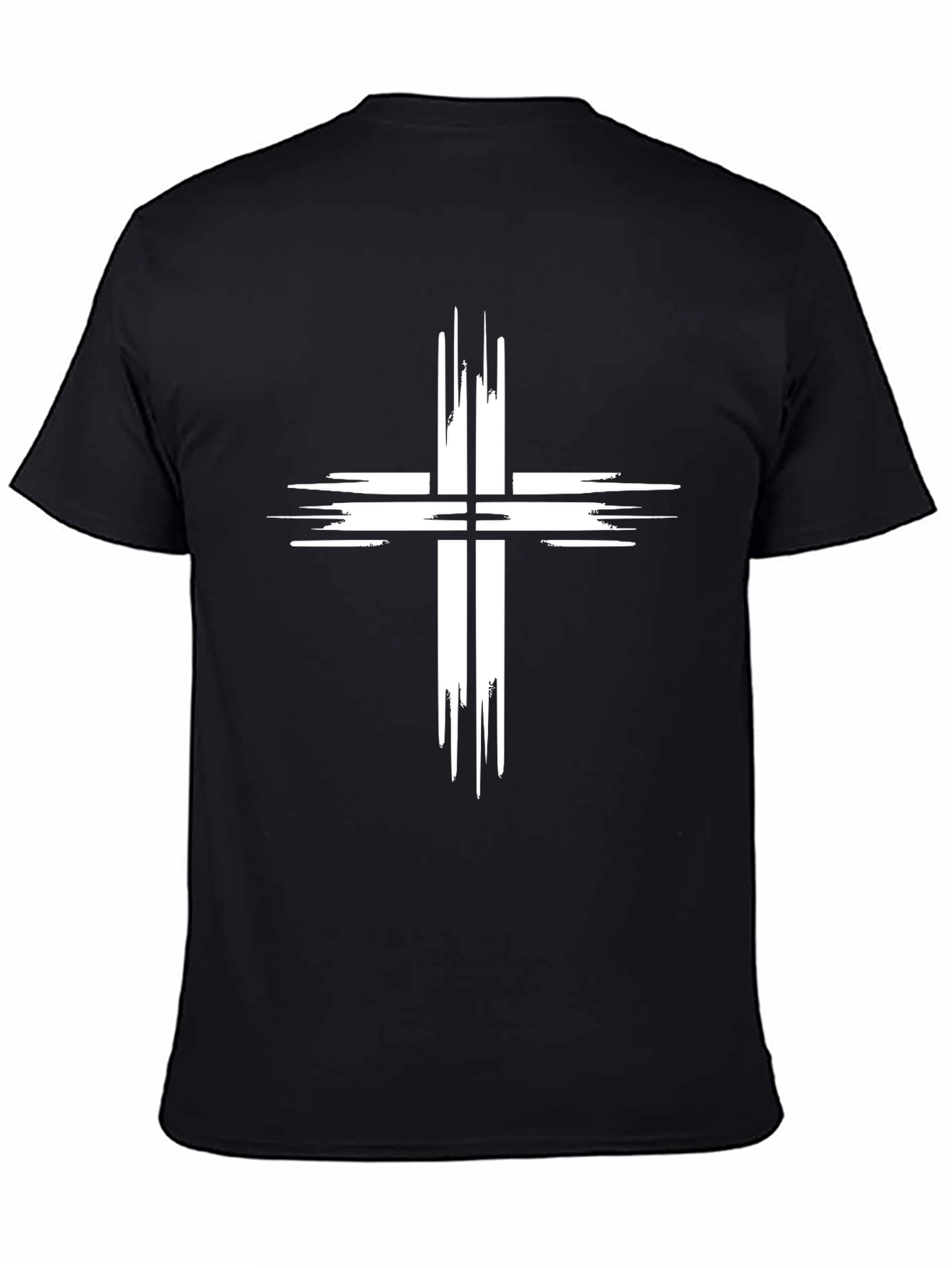 Grunge Cross Graphic Tee - Black Cotton Blend