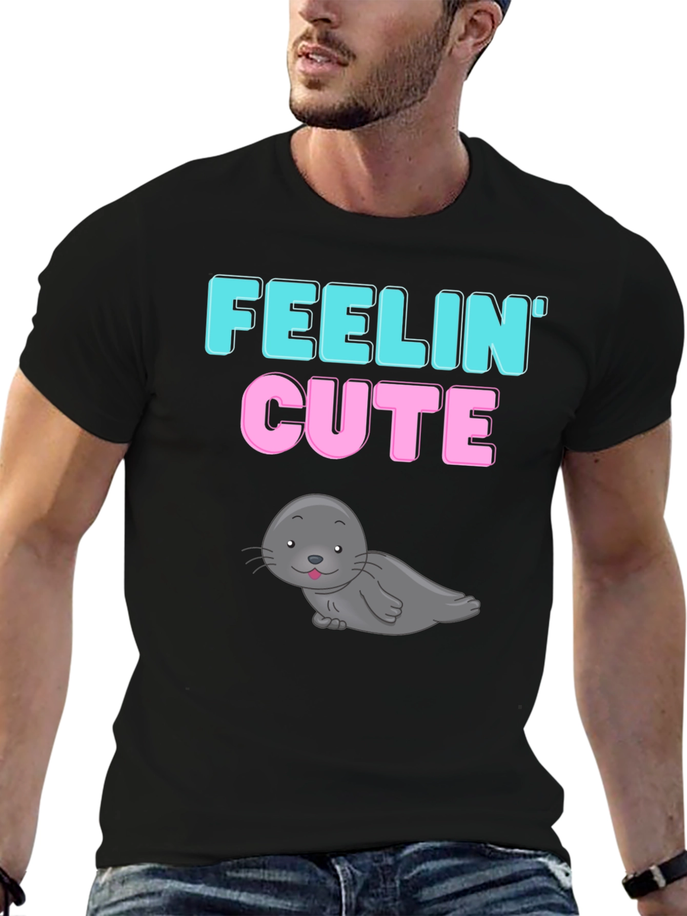 Feelin Cute Seal Graphic T-Shirt