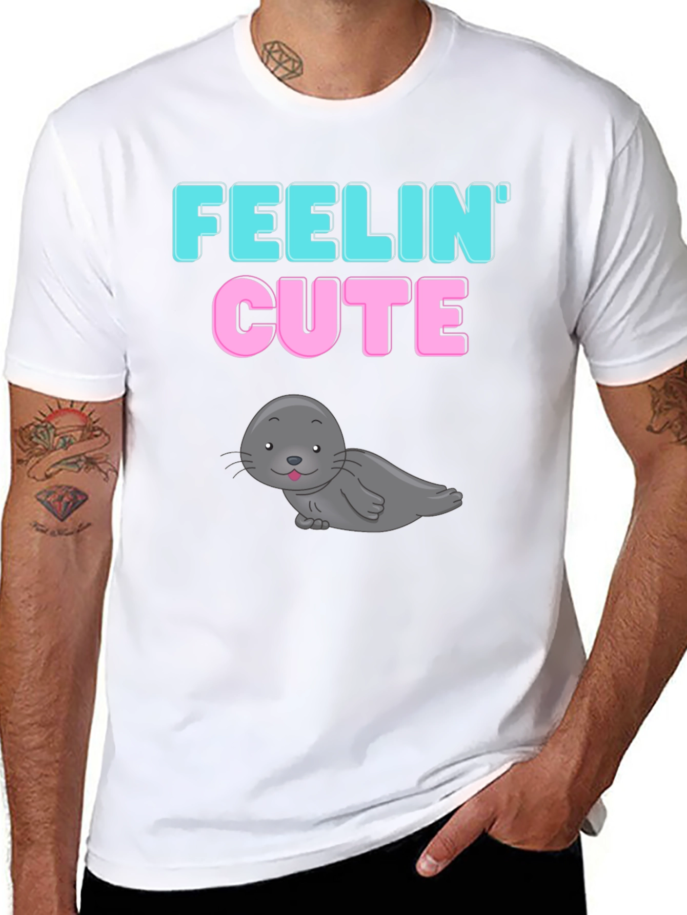 Feelin Cute Seal Graphic T-Shirt