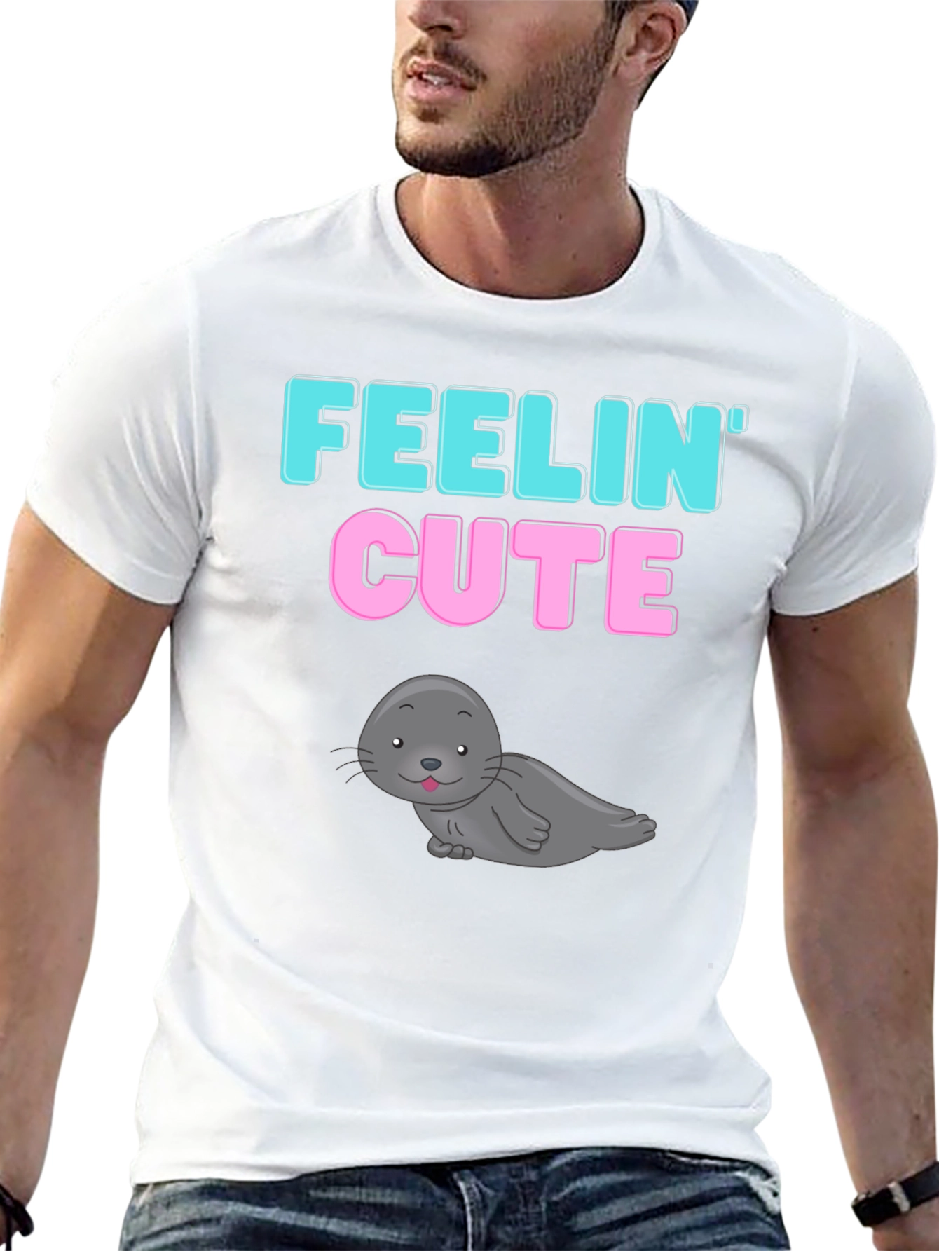 Feelin Cute Seal Graphic T-Shirt