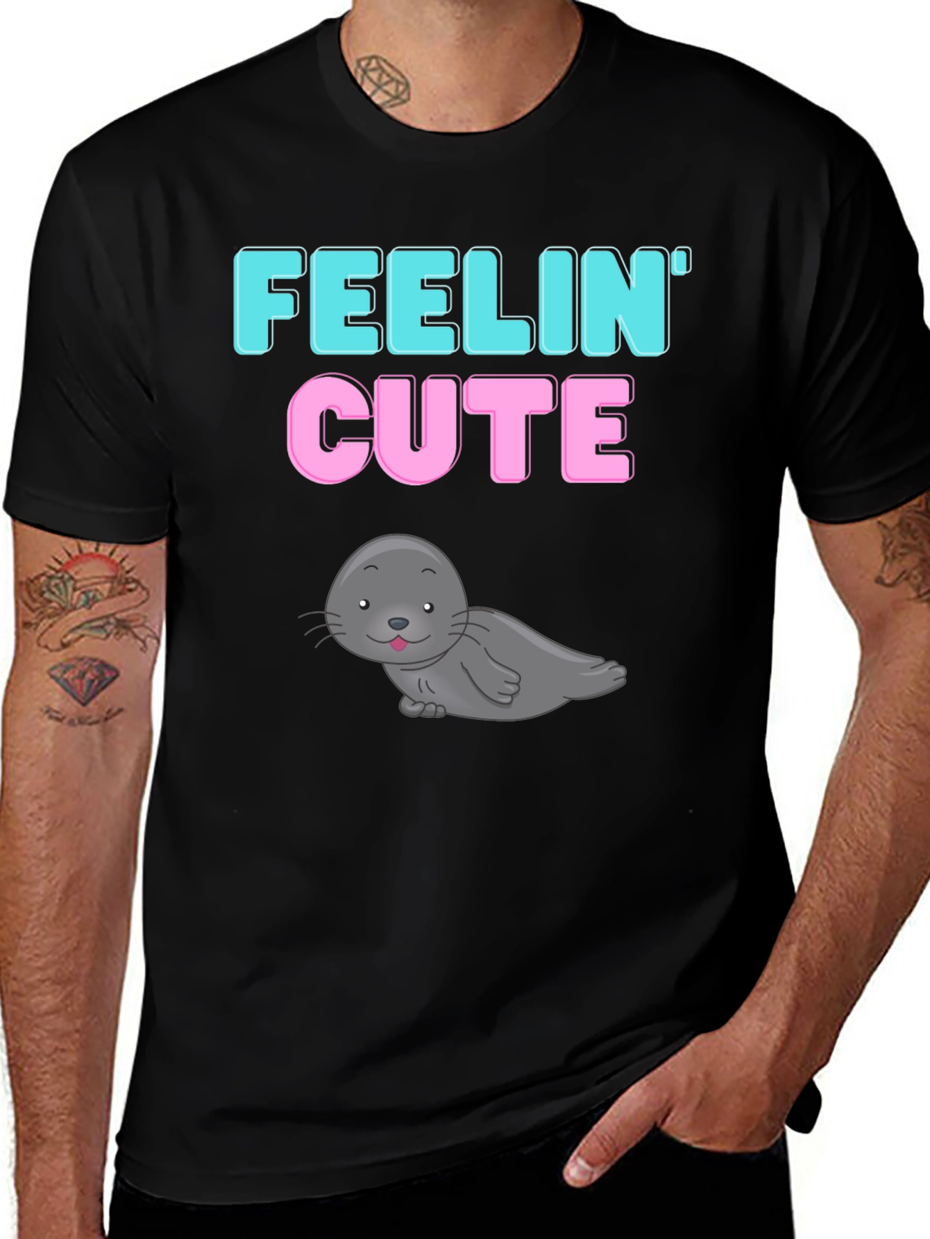 Feelin Cute Seal Graphic T-Shirt