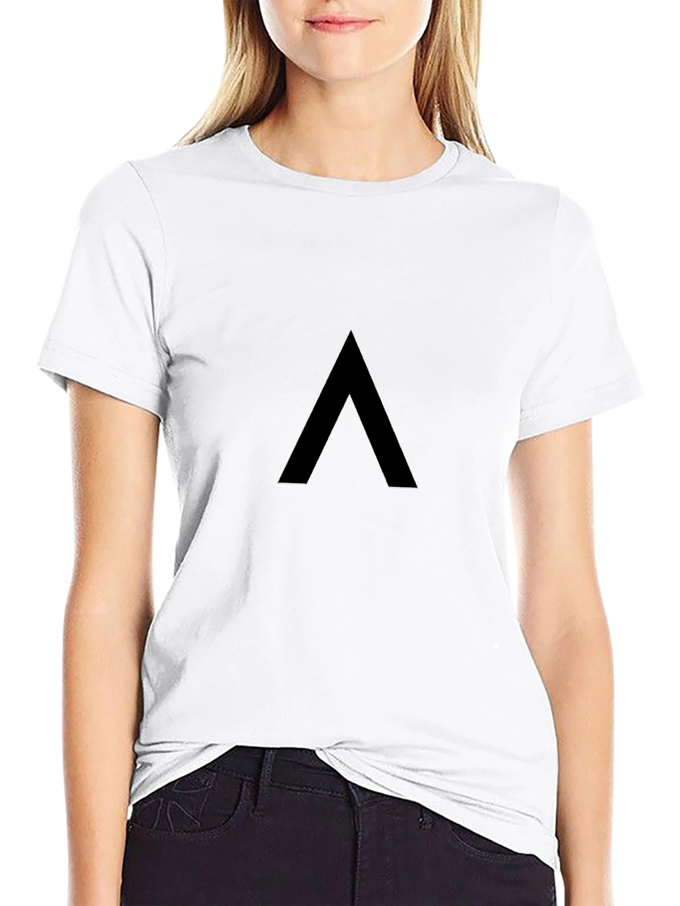 Minimalist Black T-Shirt with Geometric Design