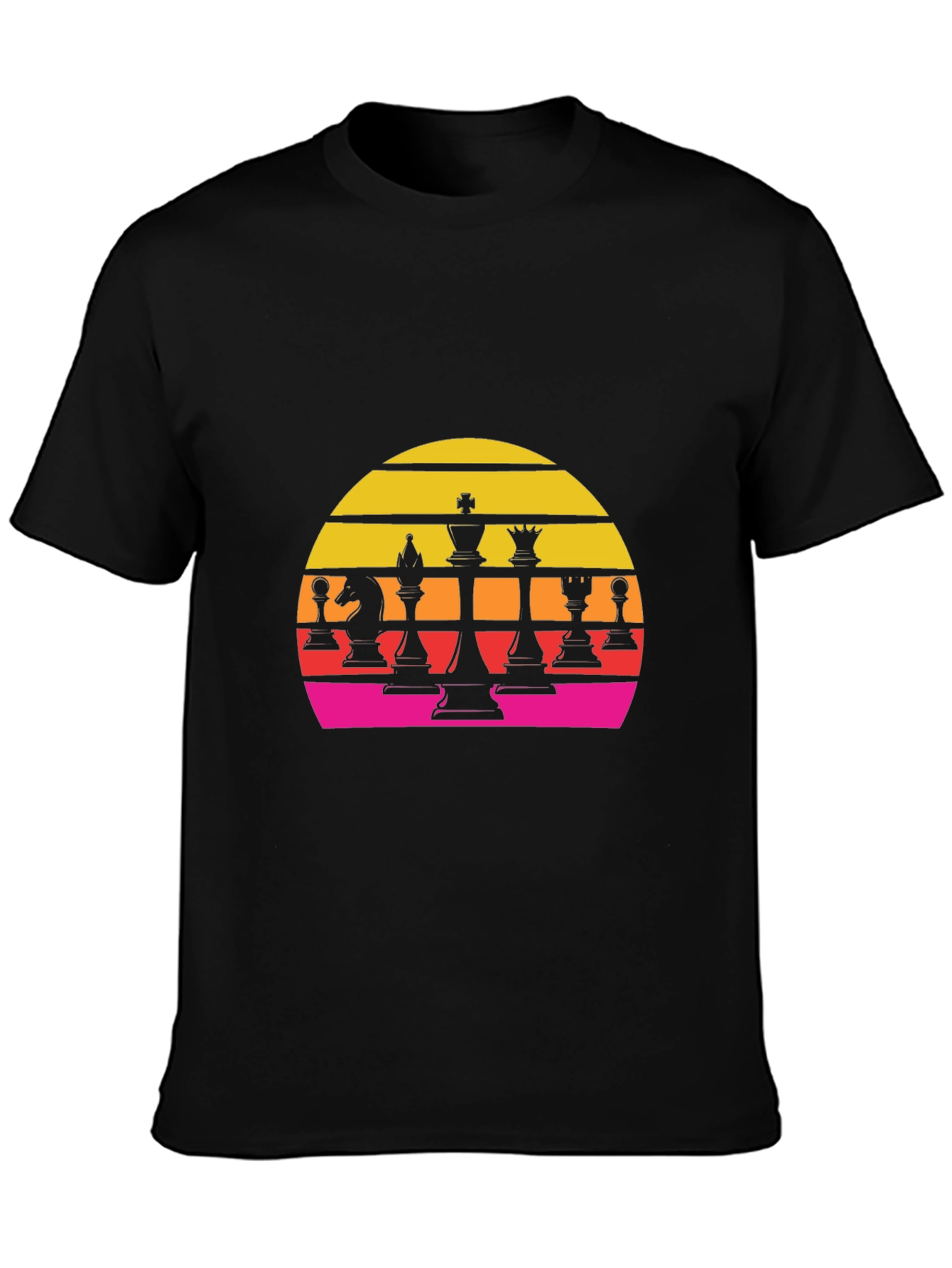 Chess Sunset Graphic Tee - Retro Style