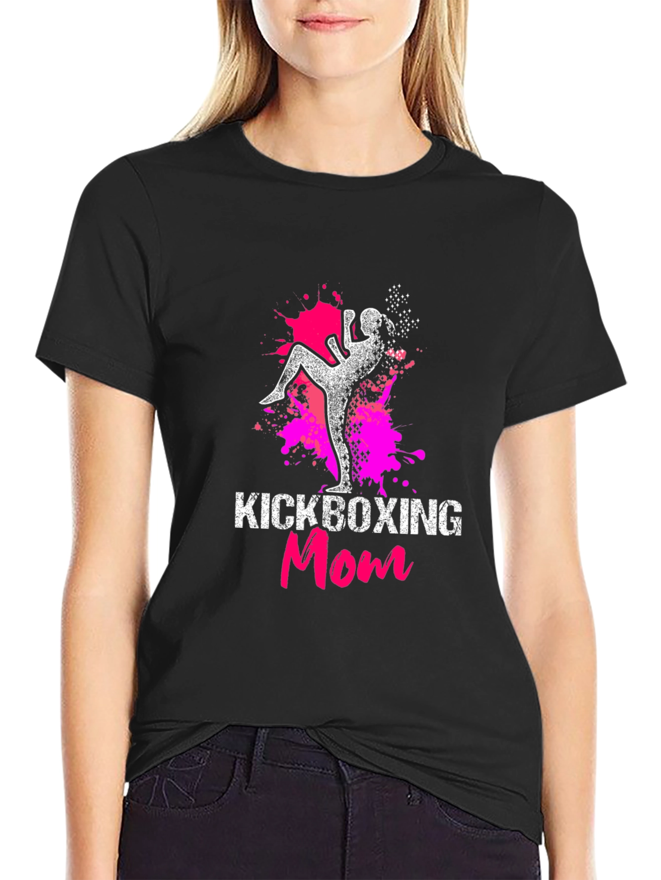 Kickboxing Mom Graphic Tee - Martial Arts Womens T-Shirt