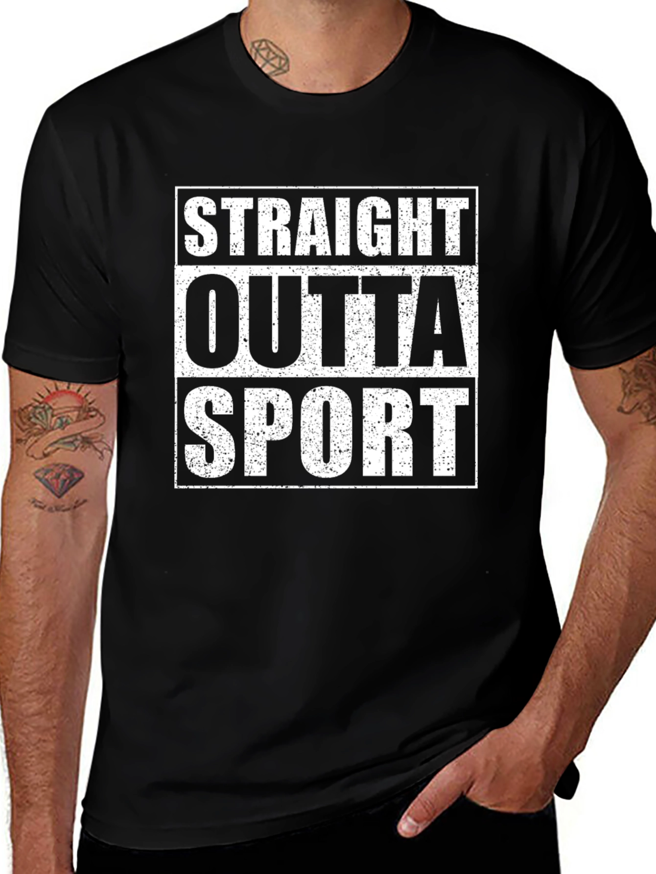 Straight Outta Sport Black Graphic Tee
