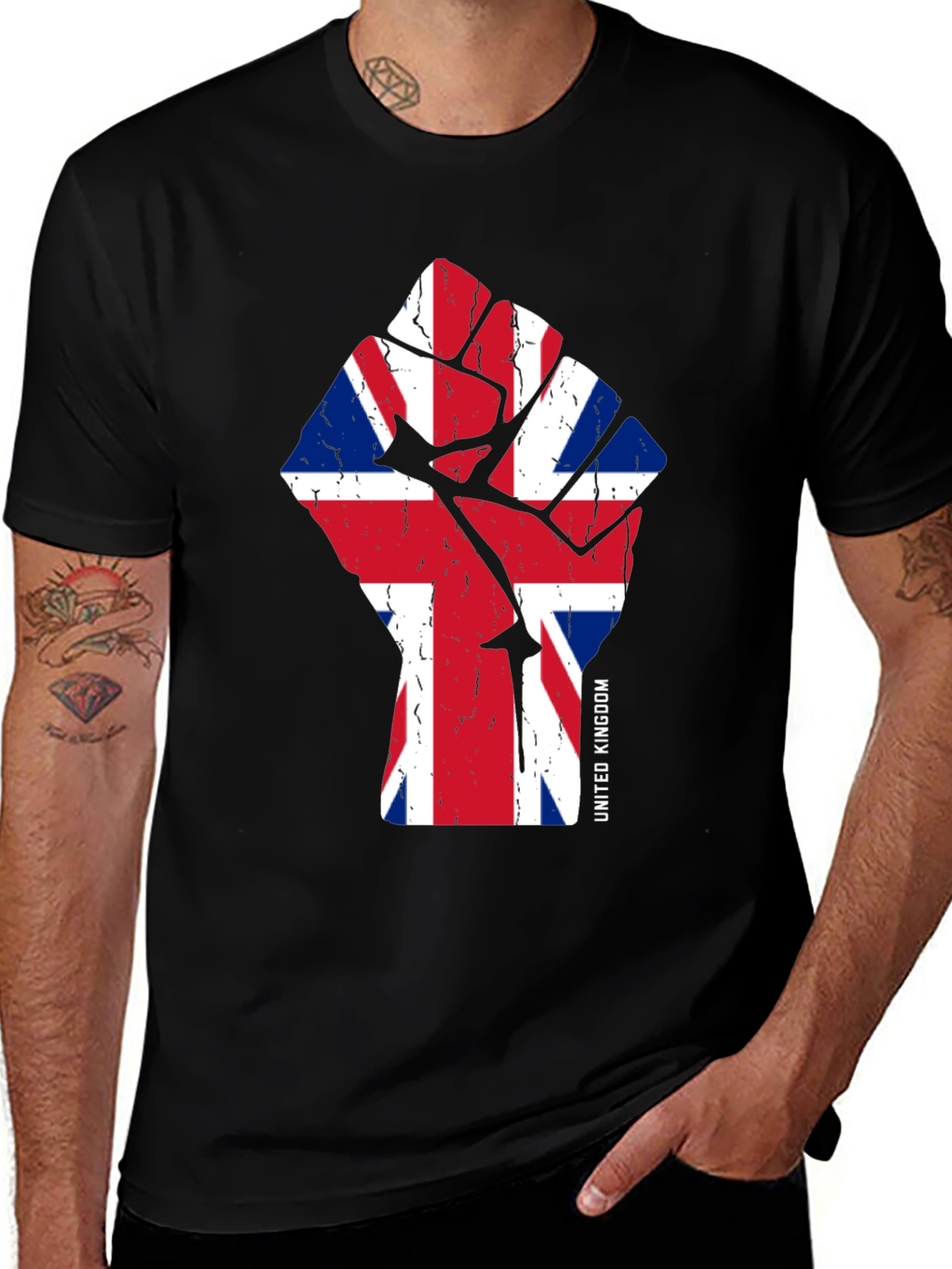 United Kingdom Flag Fist Graphic Tee