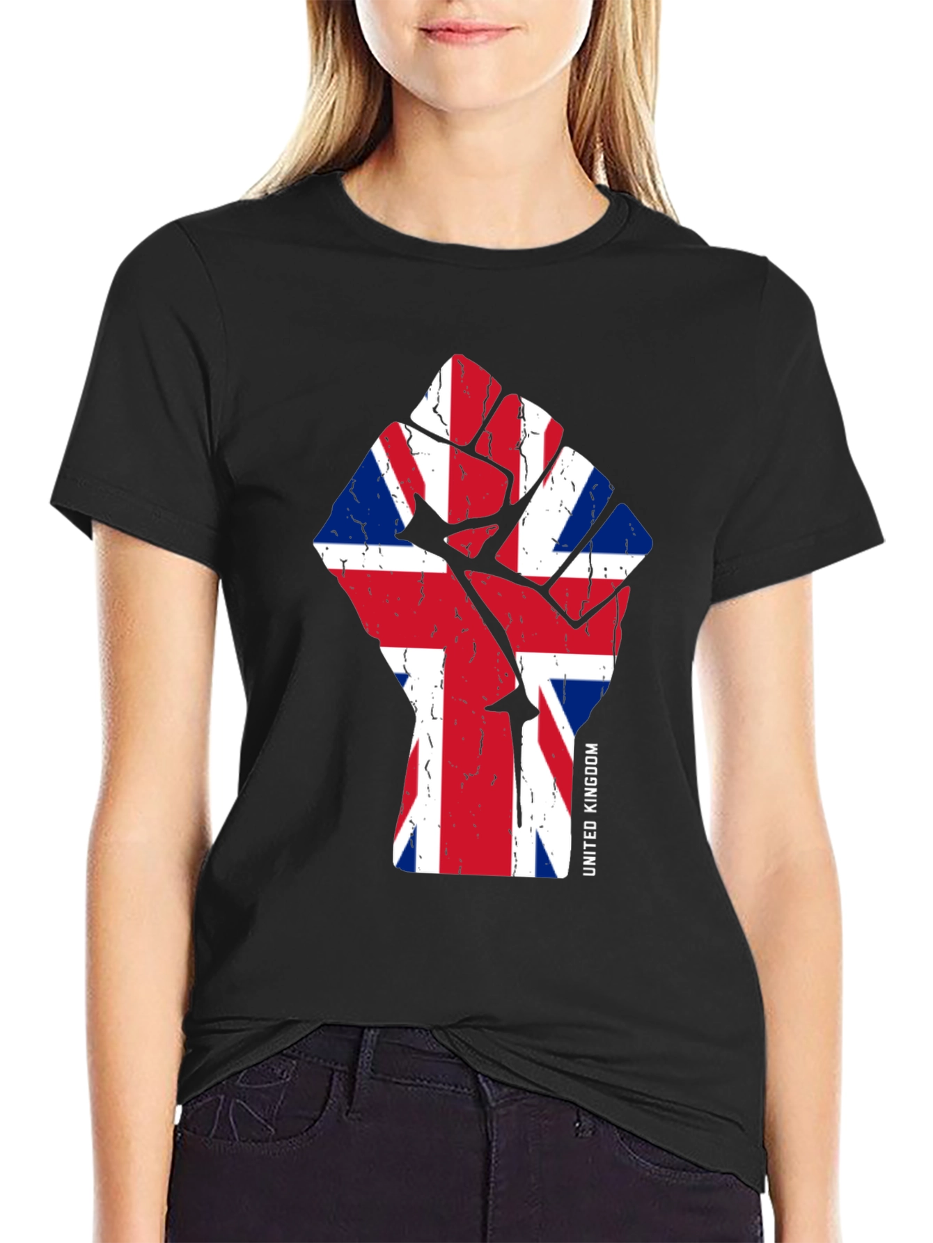 United Kingdom Flag Fist Graphic Tee