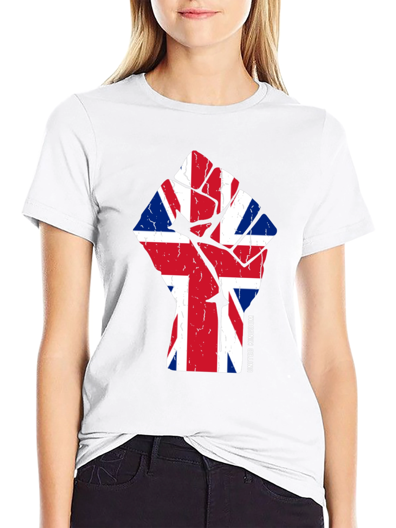 United Kingdom Flag Fist Graphic Tee