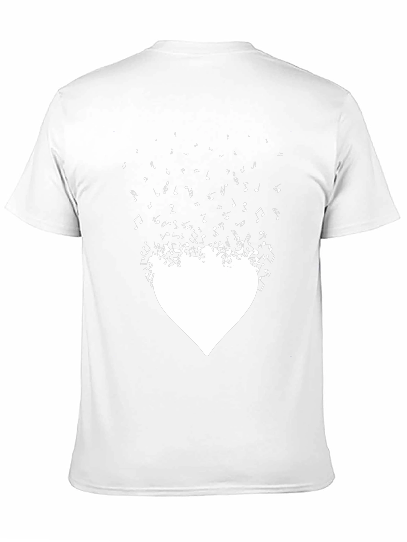 Musical Heartbeat Graphic Tee - Stylish Black Cotton T-Shirt