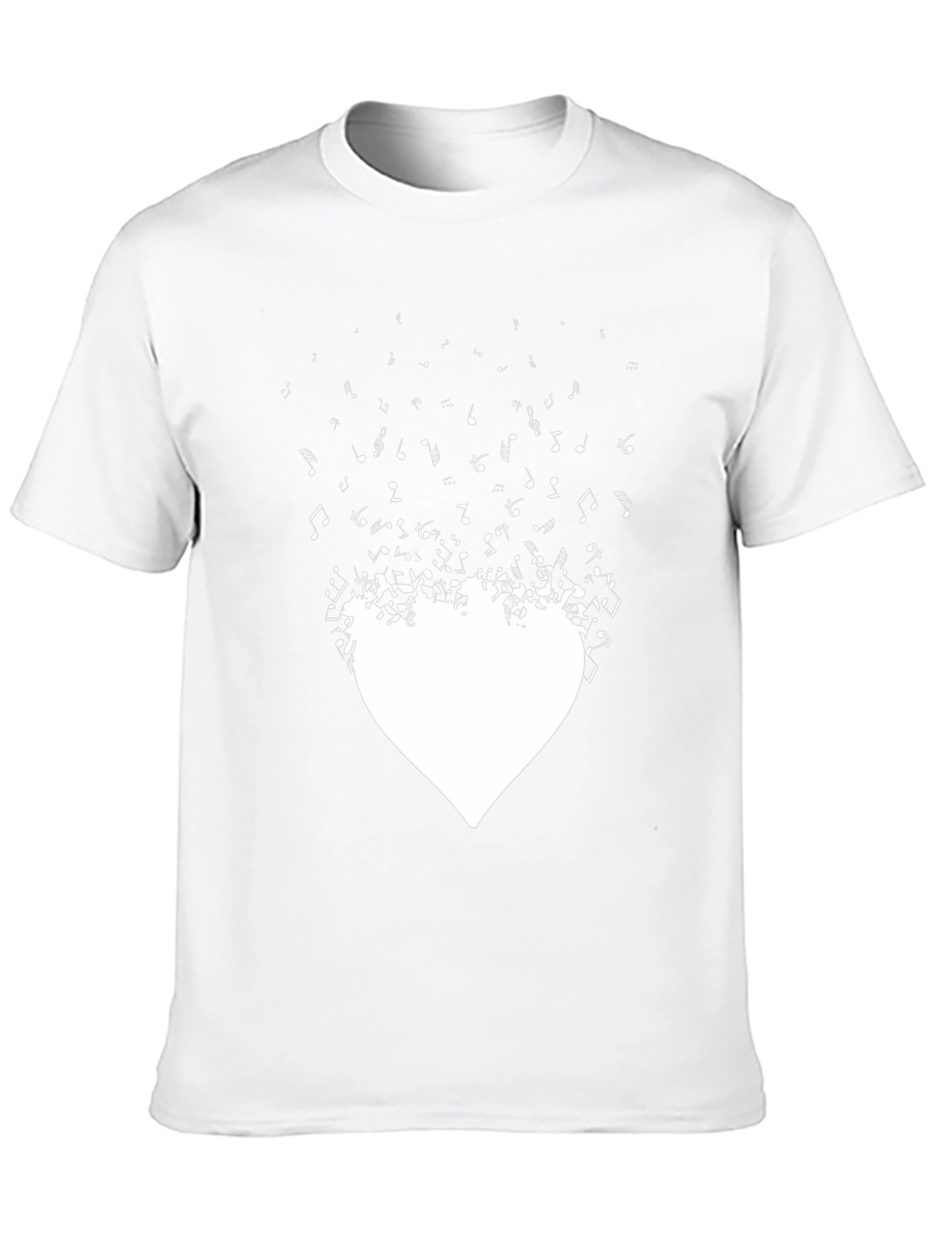 Musical Heartbeat Graphic Tee - Stylish Black Cotton T-Shirt