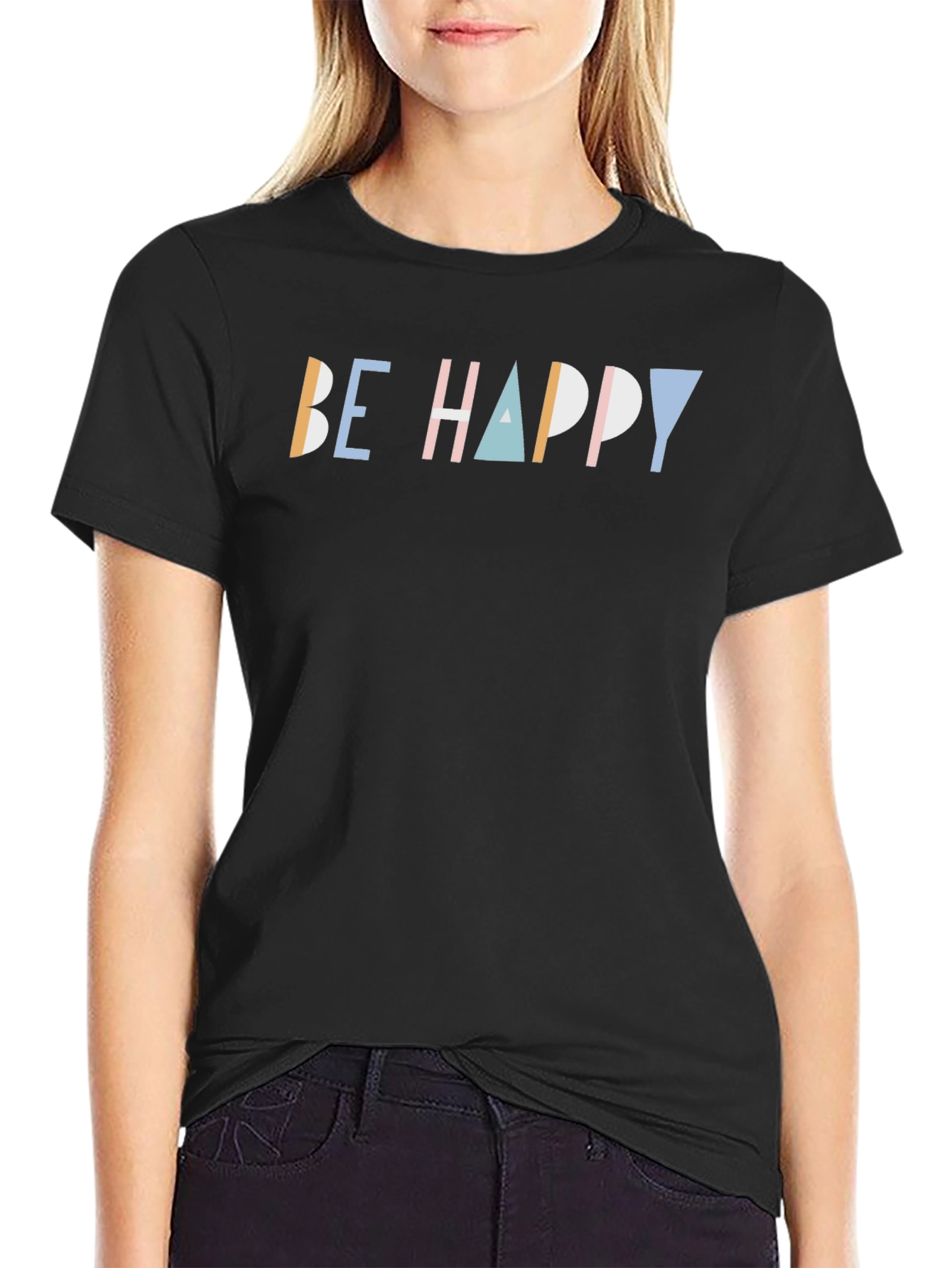 Be Happy Graphic Tee - Trendy Casual T-Shirt